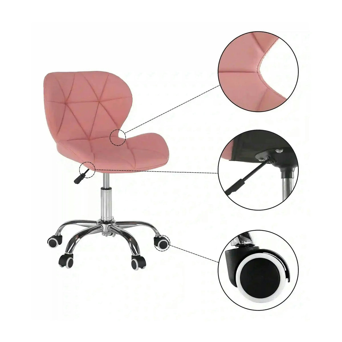 Scaun de birou ARGUS NEW, roz, piele ecologica, 47x56x73/84 cm