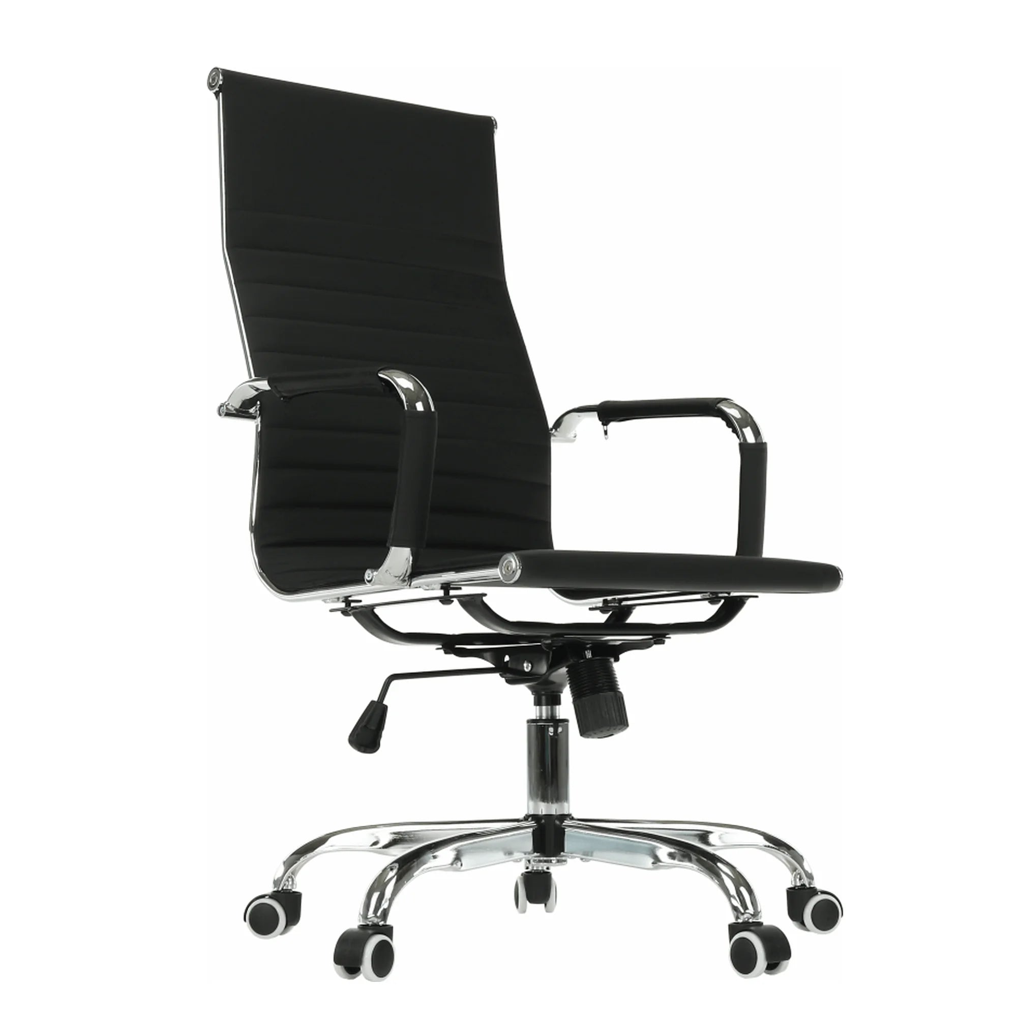 Scaun de birou AZURE 2 NEW, negru/crom, piele ecologica/metal, 63x55x106/114 cm