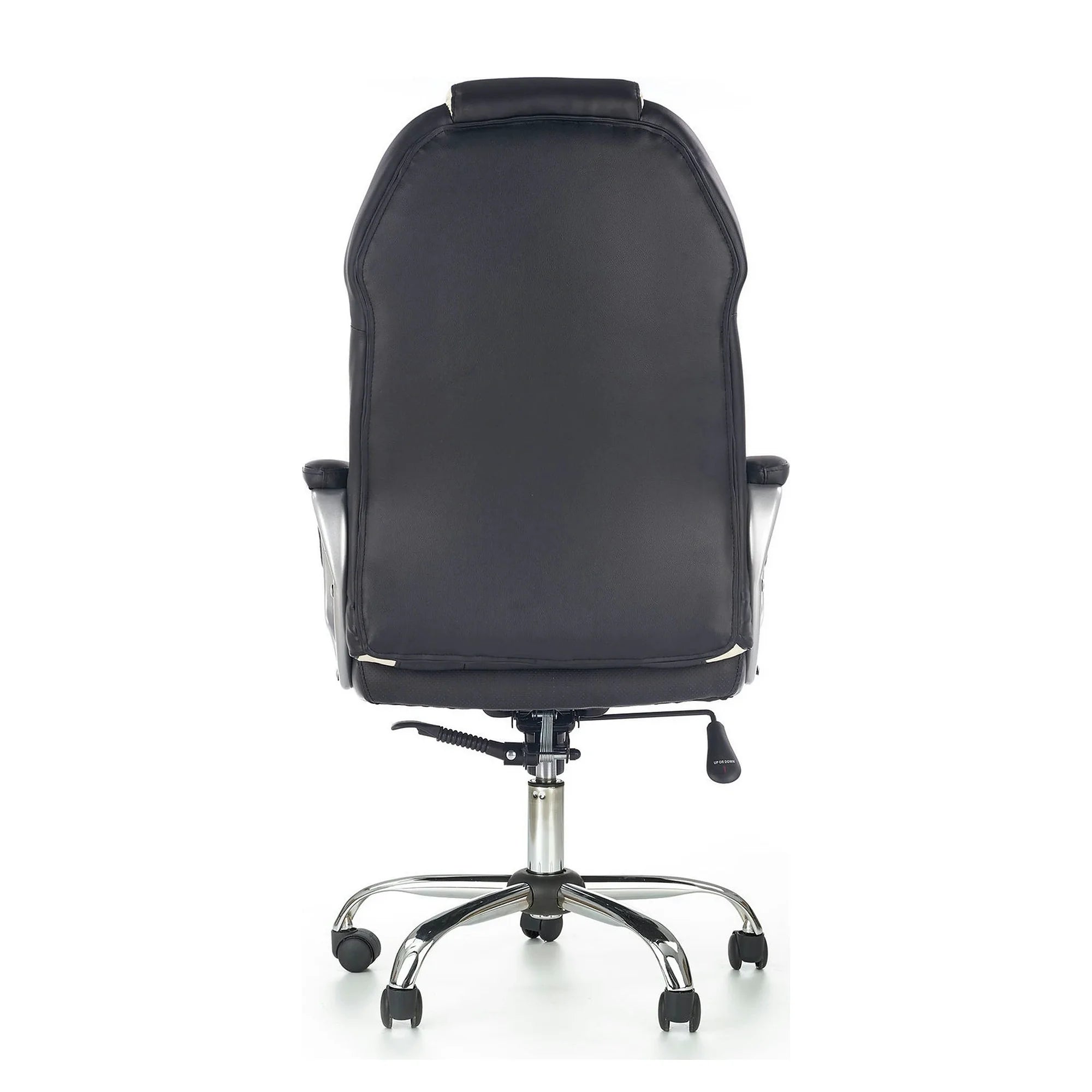 Scaun de birou BARTON, negru/alb, piele ecologica perforata, 64x68x115/123 cm