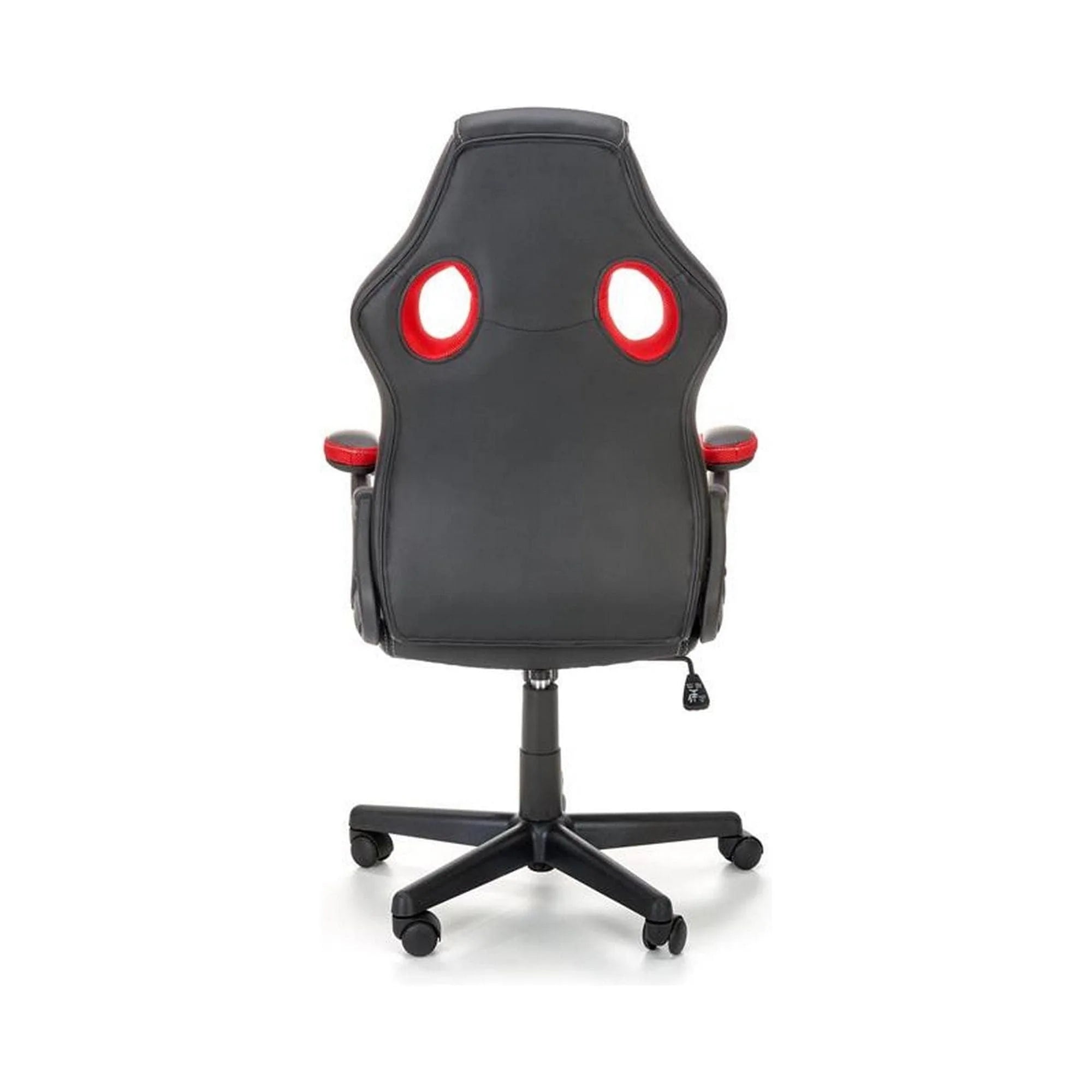 Scaun de birou BERKEL, negru/rosu, piele ecologica/stofa, 62x63x108/117 cm