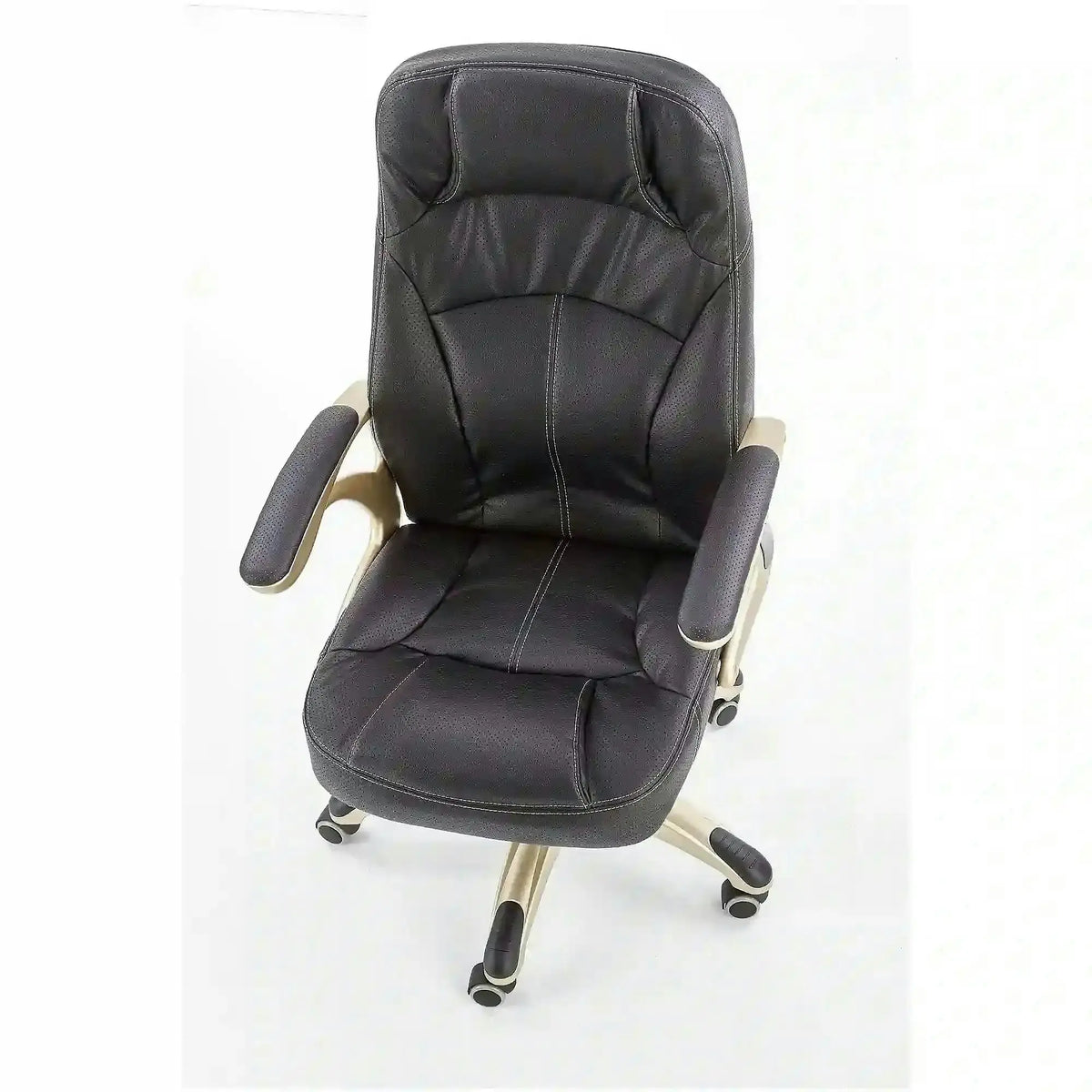 Scaun de birou CARLOS, negru, piele ecologica perforata/plastic, 66x70x106/114 cm