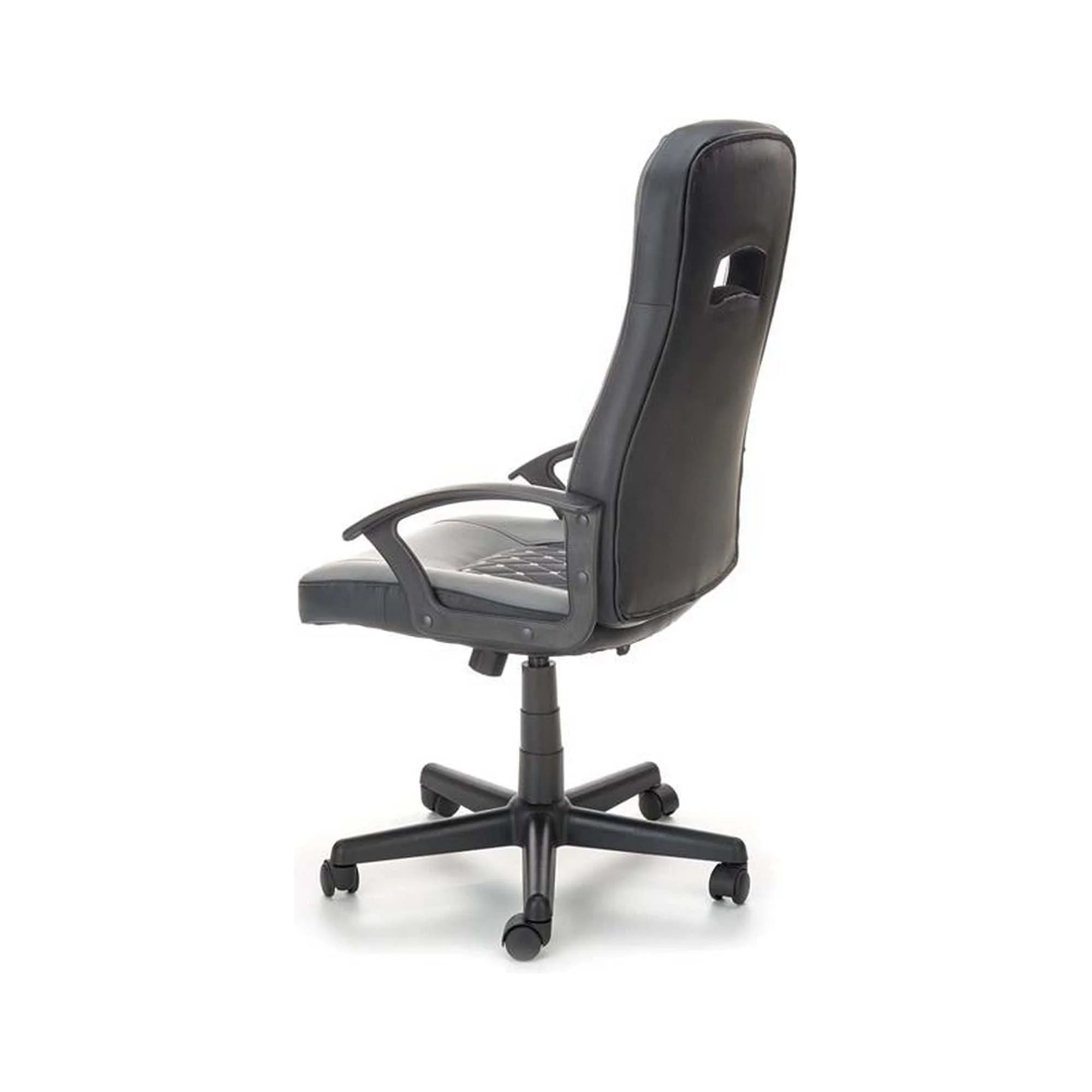 Scaun de birou CASTANO, negru/gri, piele ecologica/stofa, 60x64x107/117 cm