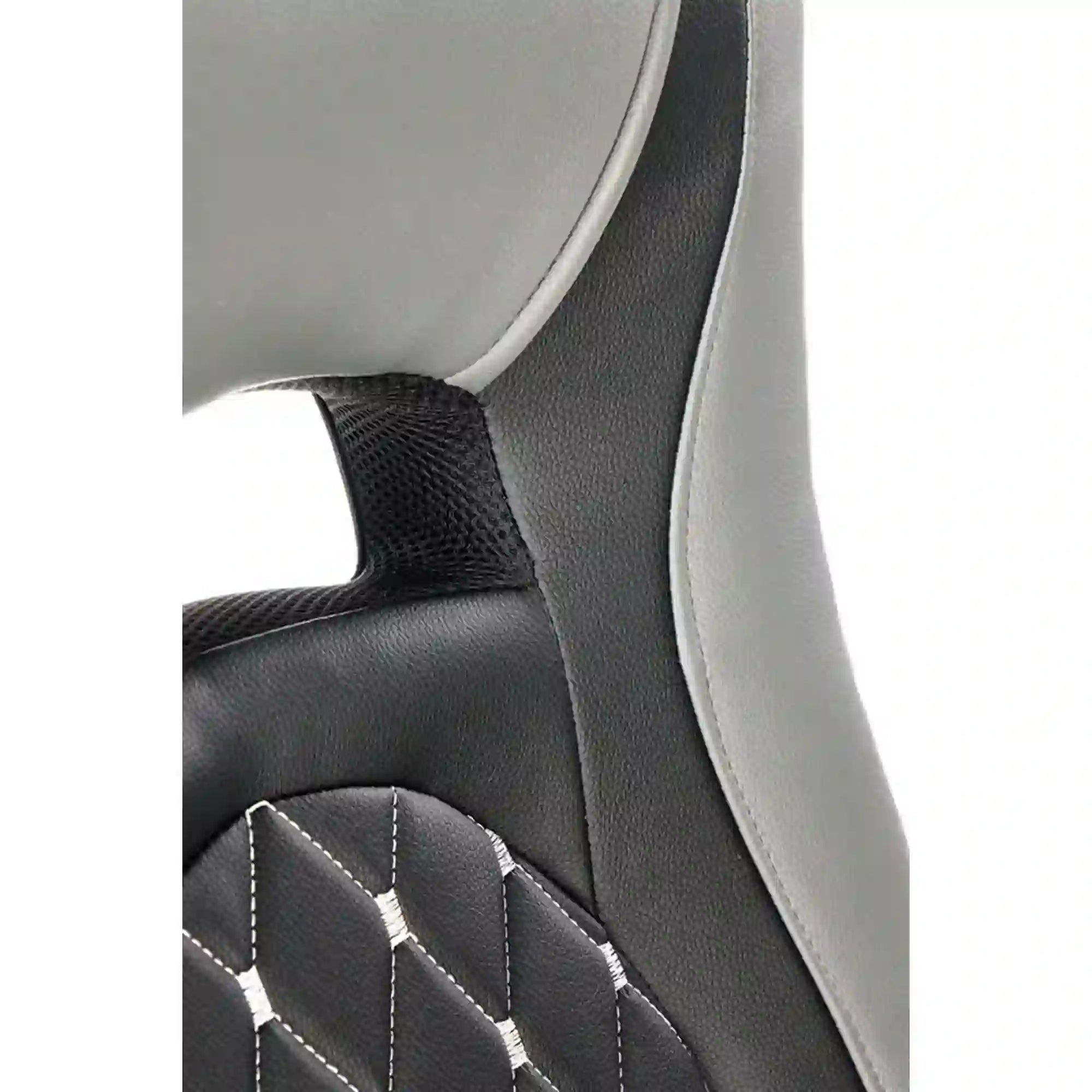 Scaun de birou CASTANO, negru/gri, piele ecologica/stofa, 60x64x107/117 cm