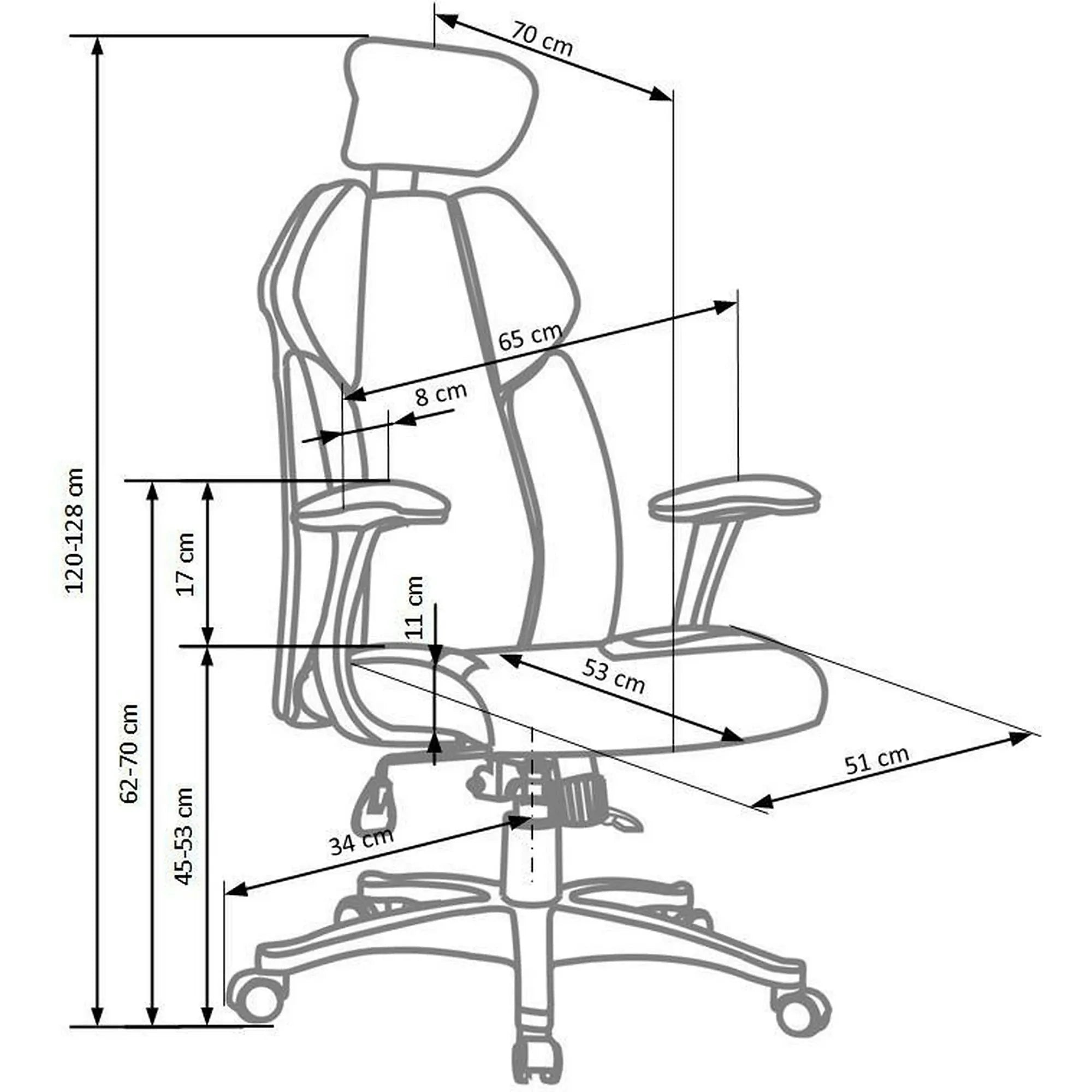 Scaun de birou CHRONO, negru/alb, stofa/piele ecologica, 65x70x120/128 cm