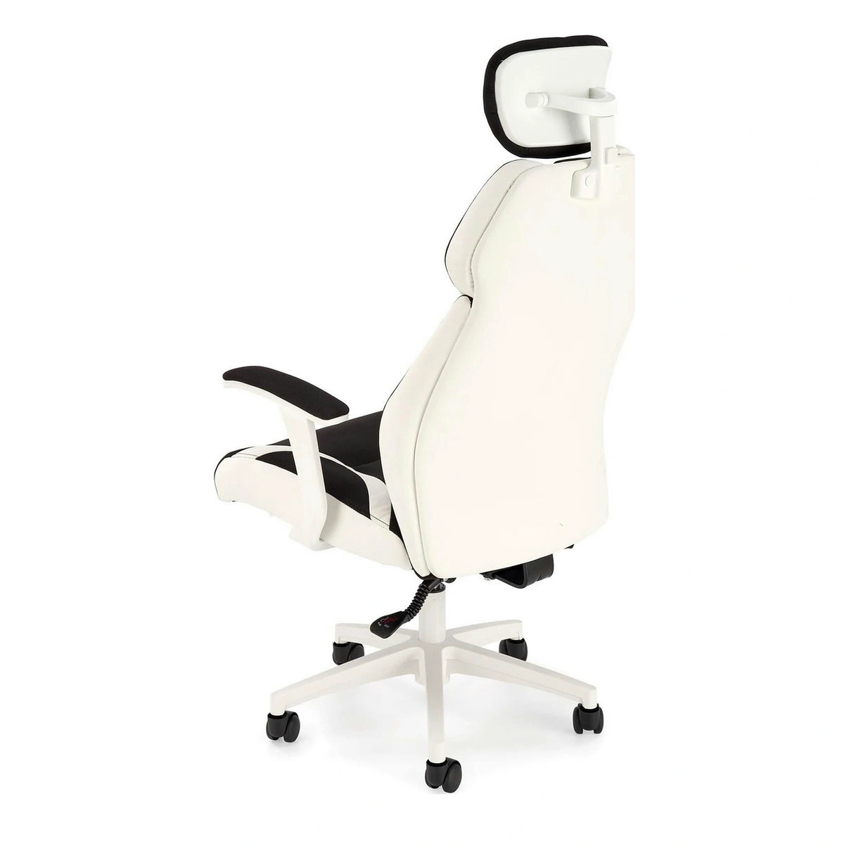 Scaun de birou CHRONO, negru/alb, stofa/piele ecologica, 65x70x120/128 cm