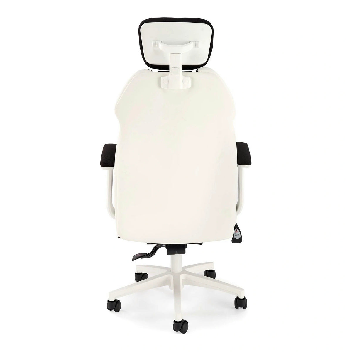 Scaun de birou CHRONO, negru/alb, stofa/piele ecologica, 65x70x120/128 cm
