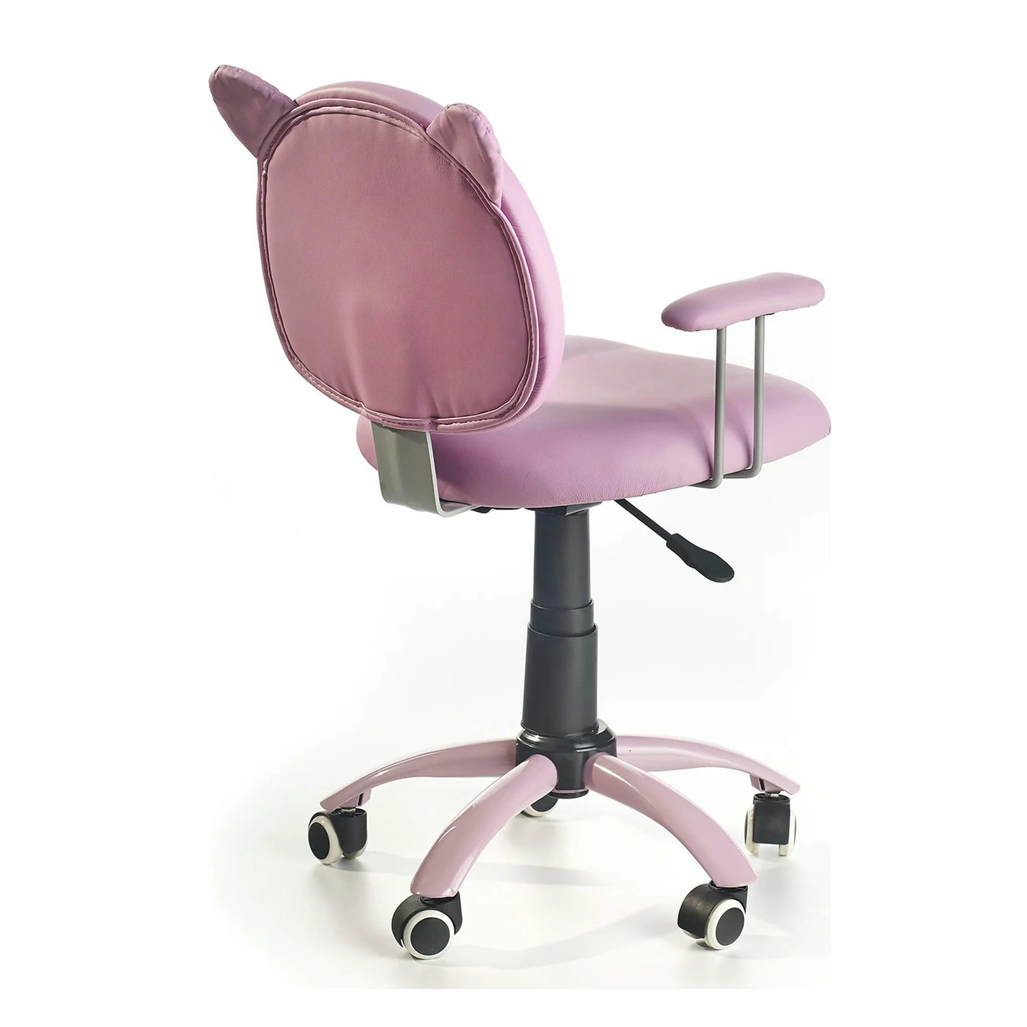 Scaun de birou copii roz KITTY, piele ecologica, 54x49x76/86 cm