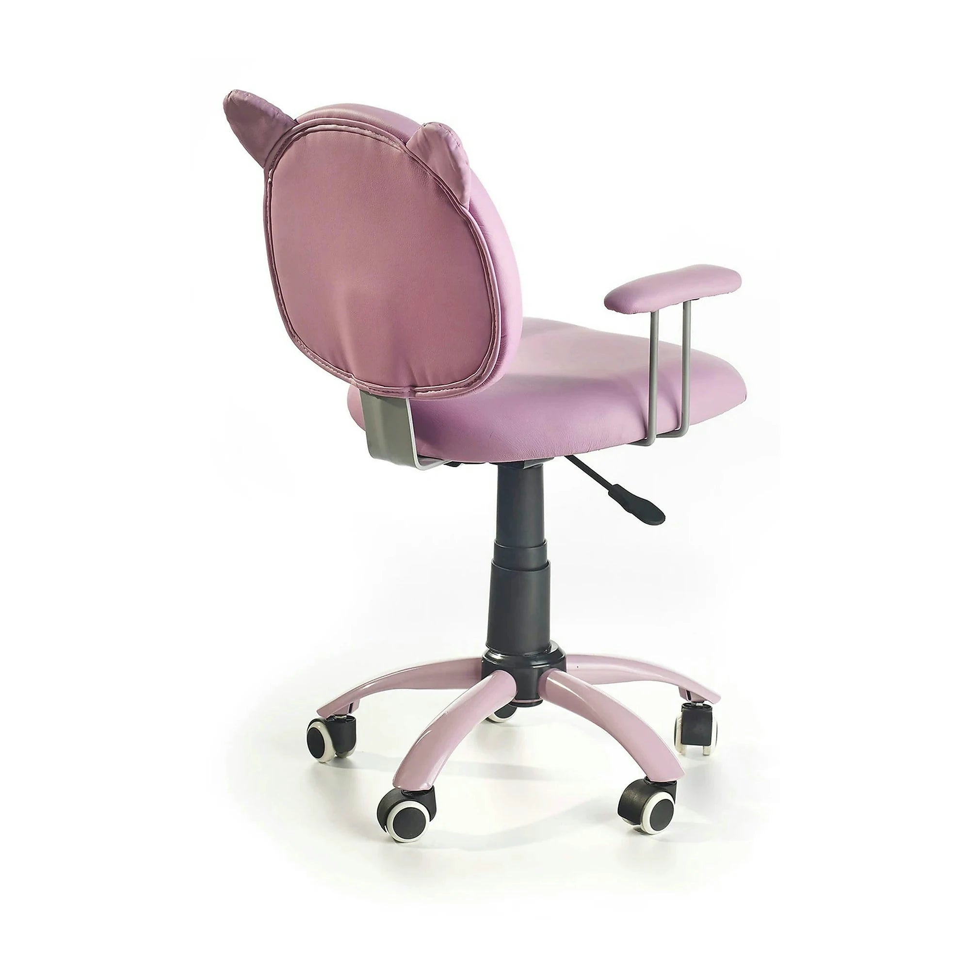 Scaun de birou copii roz KITTY, piele ecologica, 54x49x76/86 cm