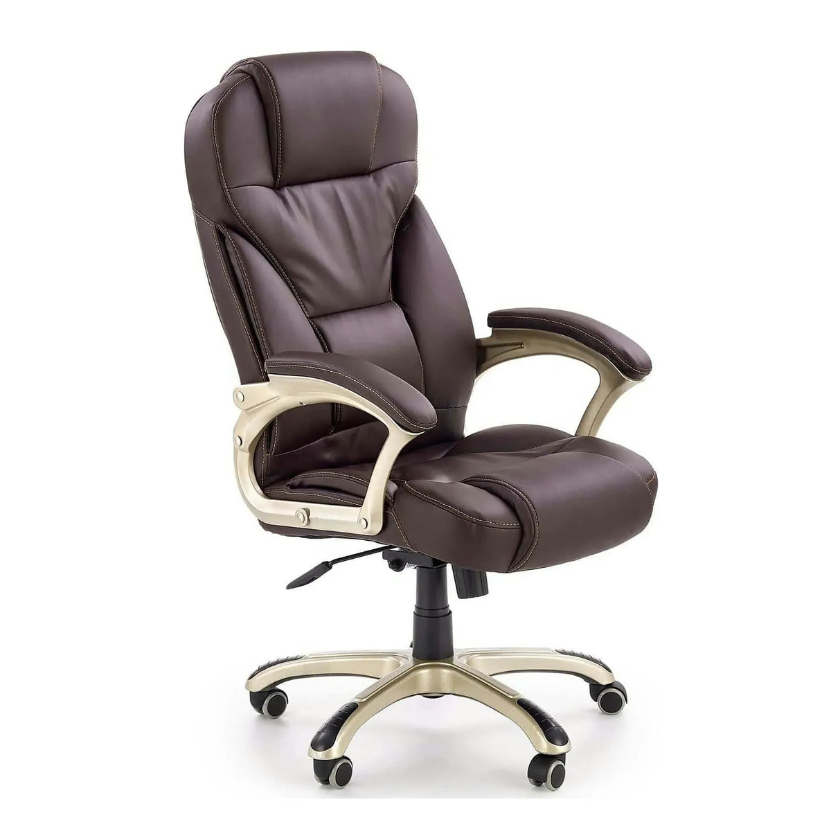Scaun de birou DESMOND, maro inchis, piele ecologica, 67x70x112/119 cm