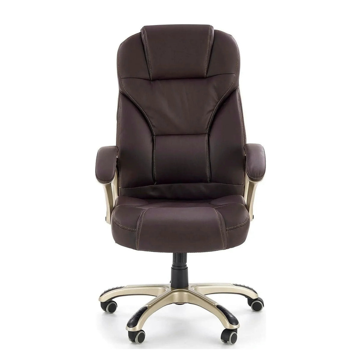 Scaun de birou DESMOND, maro inchis, piele ecologica, 67x70x112/119 cm