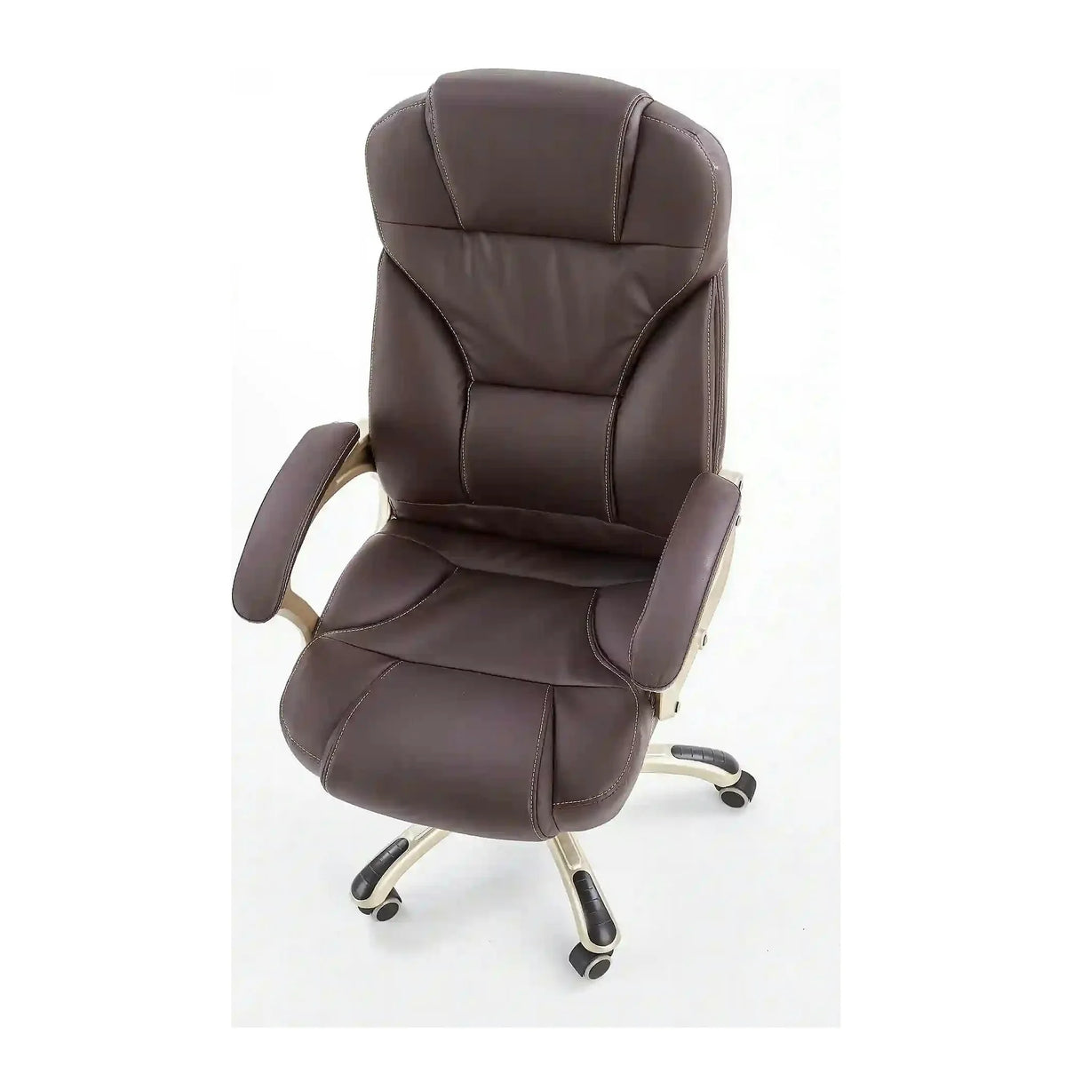 Scaun de birou DESMOND, maro inchis, piele ecologica, 67x70x112/119 cm