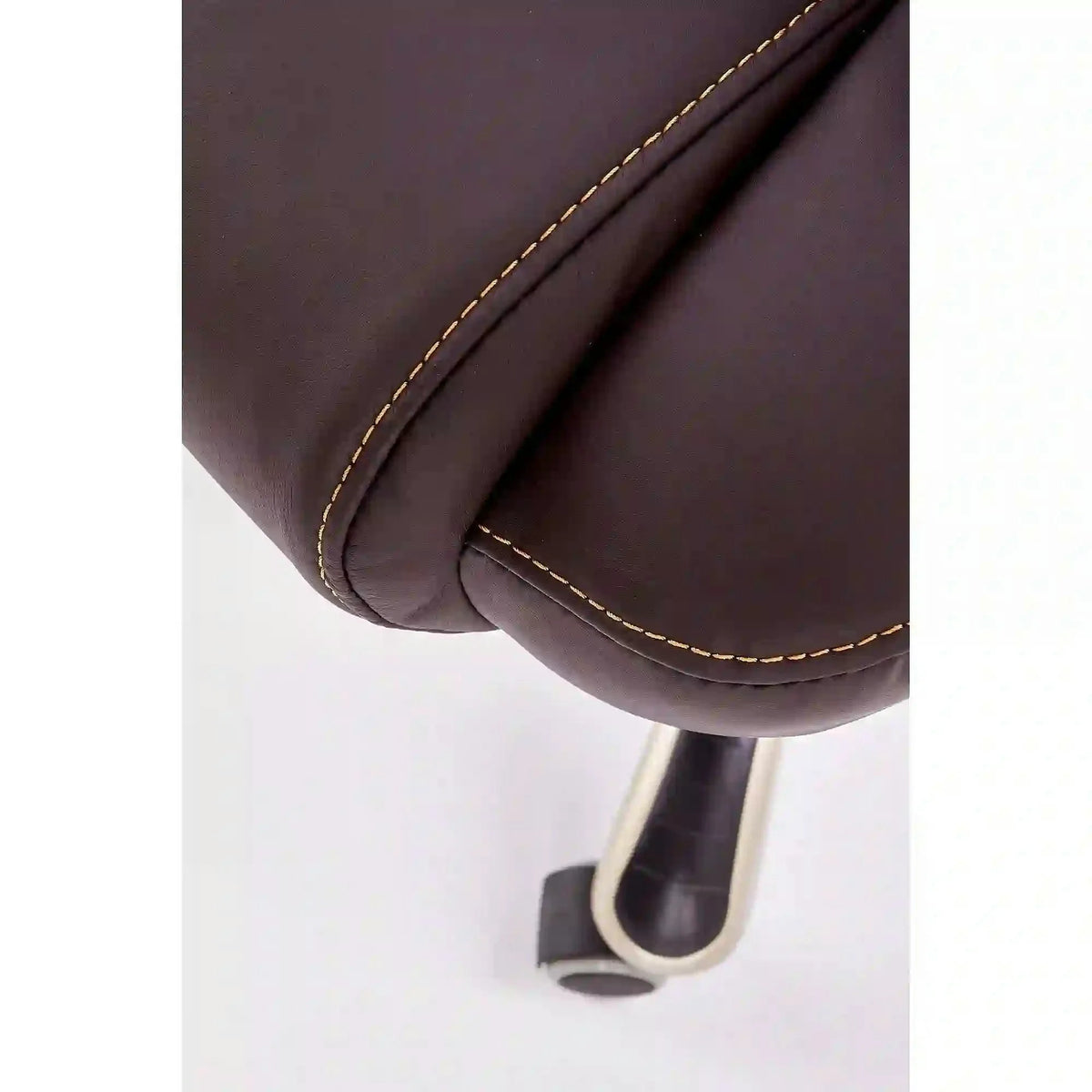 Scaun de birou DESMOND, maro inchis, piele ecologica, 67x70x112/119 cm