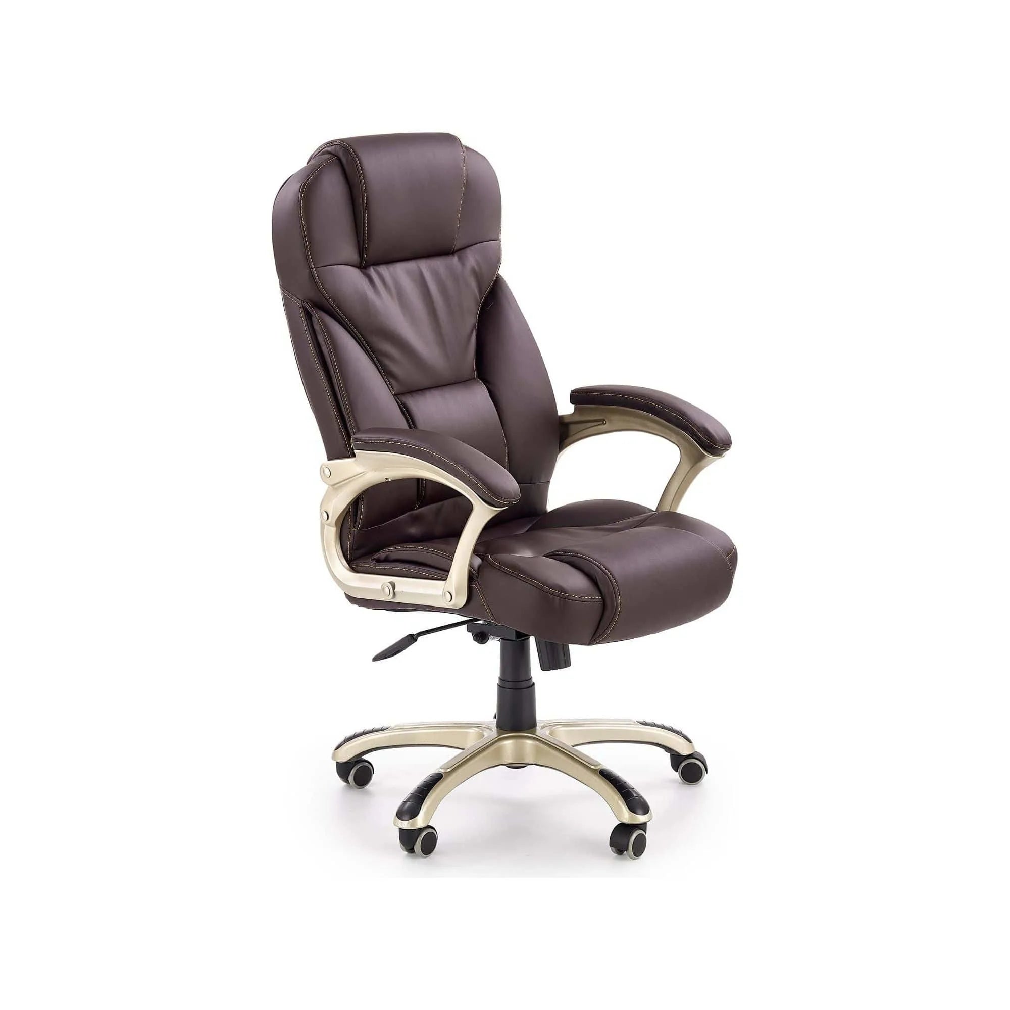 Scaun de birou DESMOND, maro inchis, piele ecologica, 67x70x112/119 cm