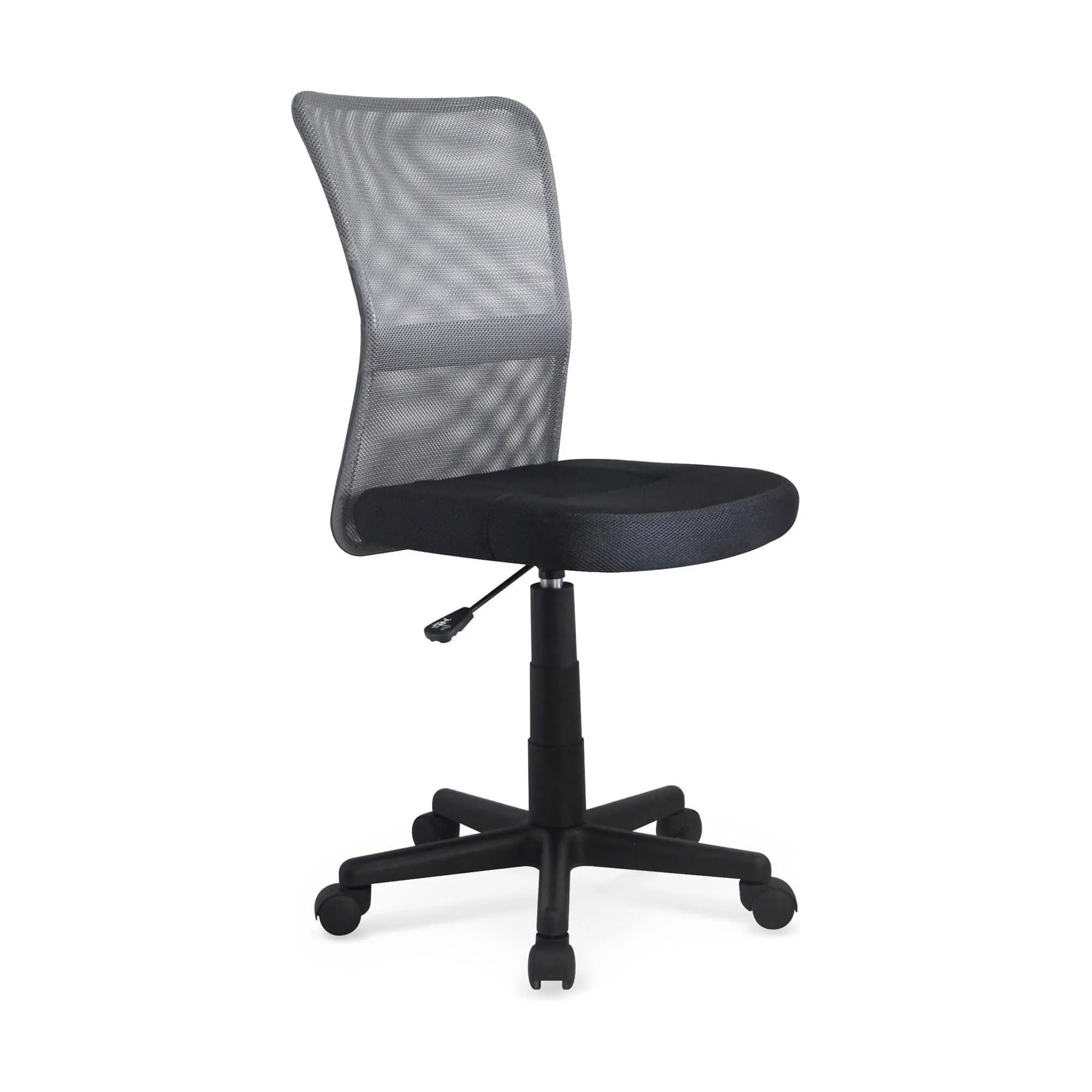 Scaun de birou DINGO, gri/negru, stofa mesh, 41x56x86/98 cm