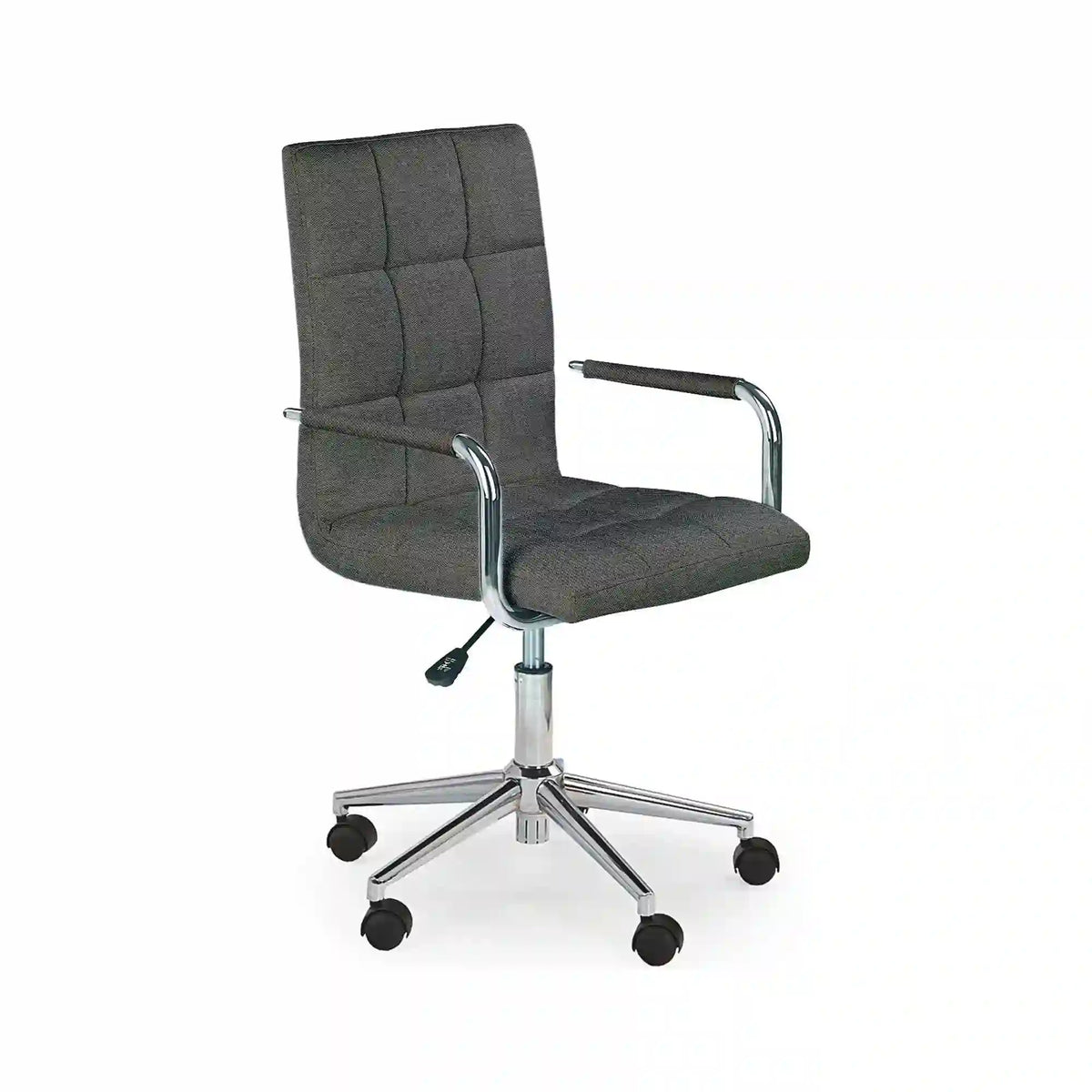 Scaun de birou GONZO 3, gri inchis/crom, stofa clasica/metal, 53x60x98/110 cm