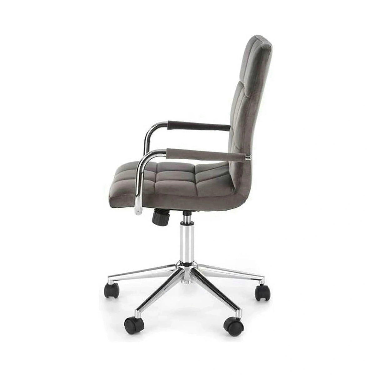 Scaun de birou GONZO 4, gri/crom, stofa catifelata/metal, 60x53x93/105 cm