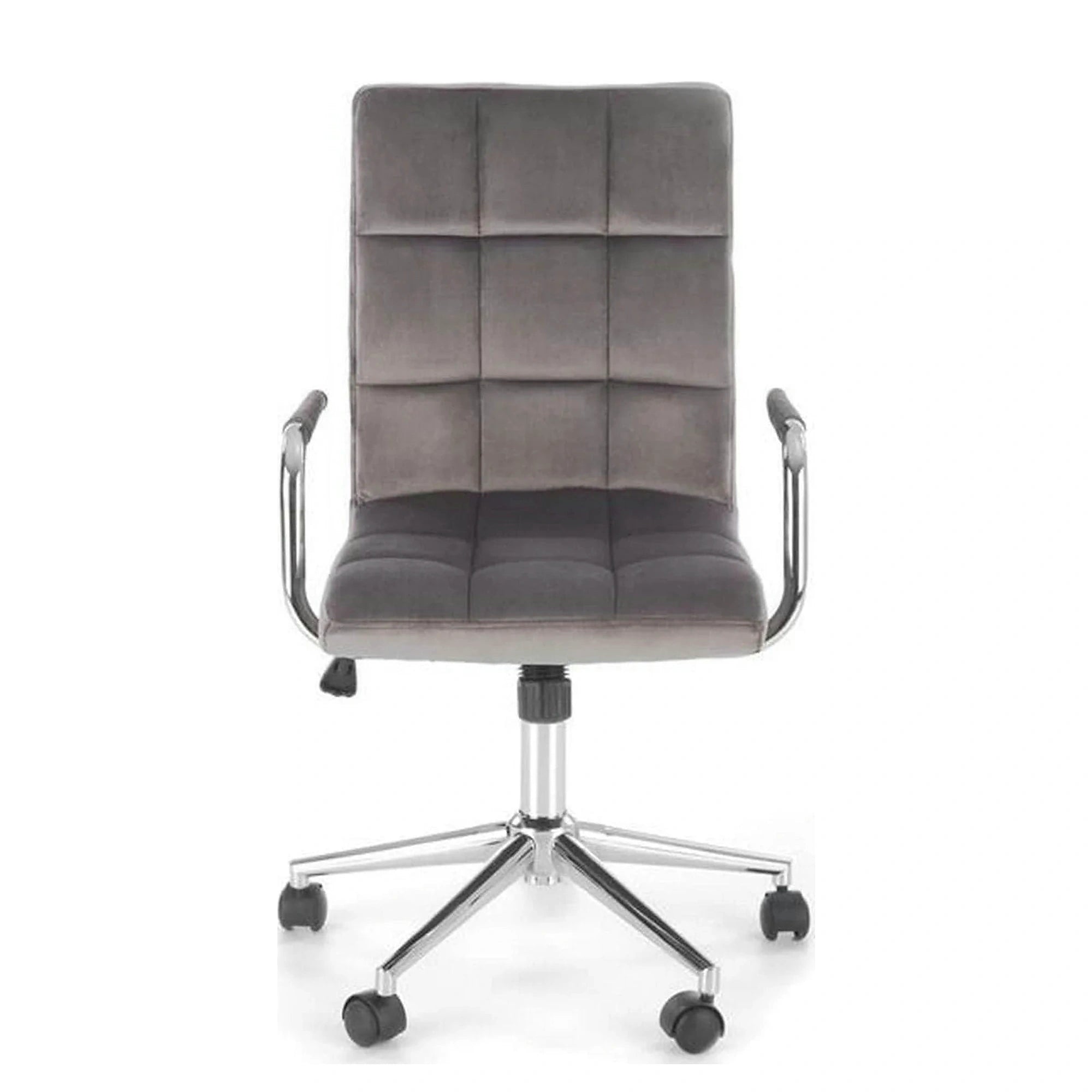 Scaun de birou GONZO 4, gri/crom, stofa catifelata/metal, 60x53x93/105 cm