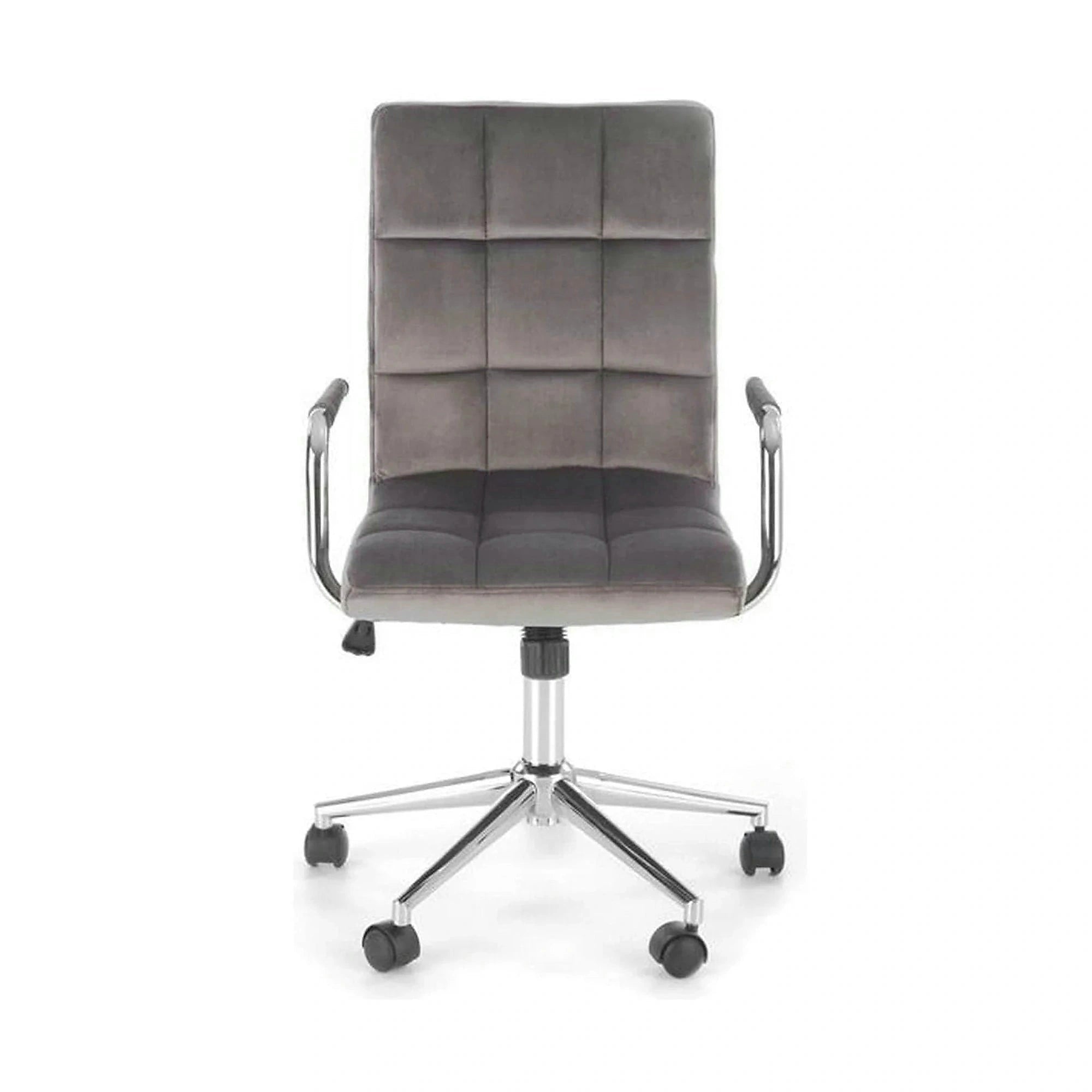 Scaun de birou GONZO 4, gri/crom, stofa catifelata/metal, 60x53x93/105 cm