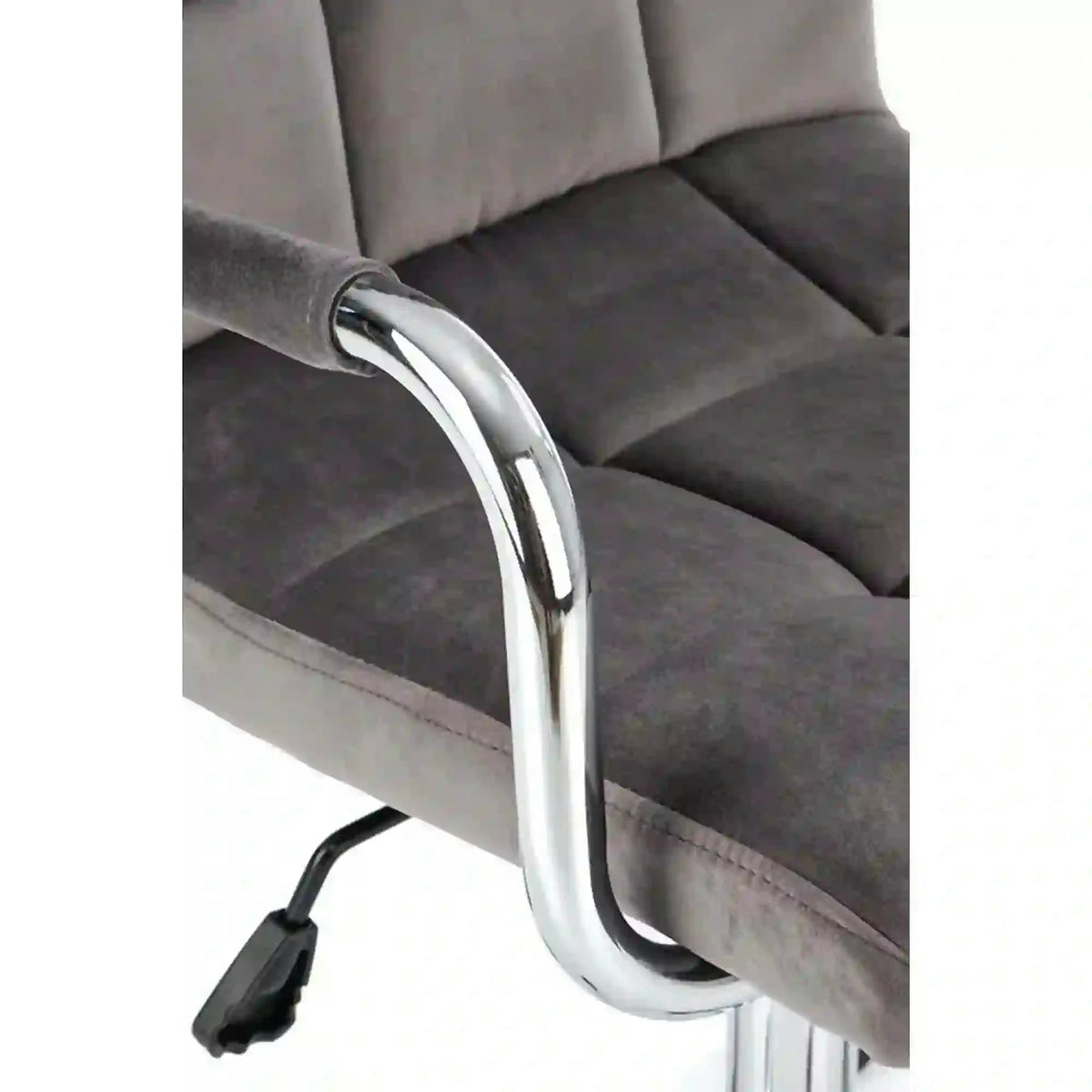 Scaun de birou GONZO 4, gri/crom, stofa catifelata/metal, 60x53x93/105 cm