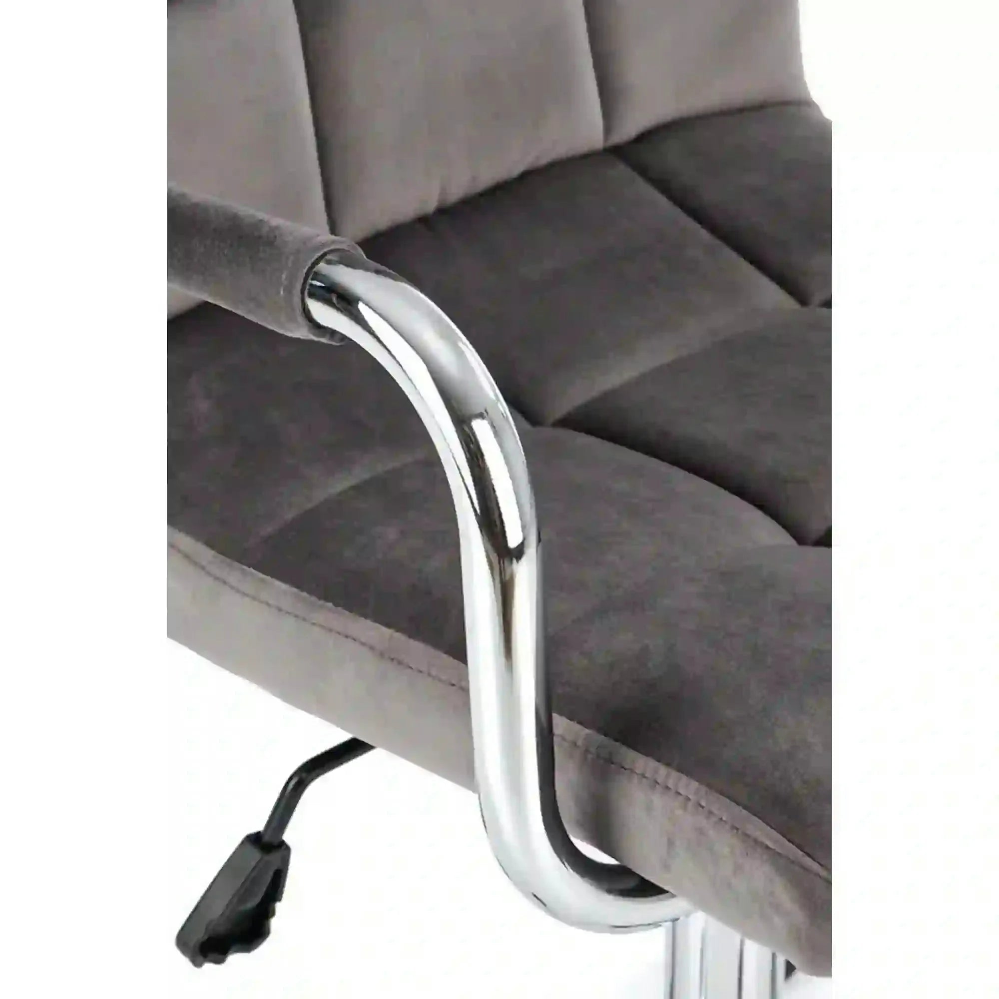 Scaun de birou GONZO 4, gri/crom, stofa catifelata/metal, 60x53x93/105 cm
