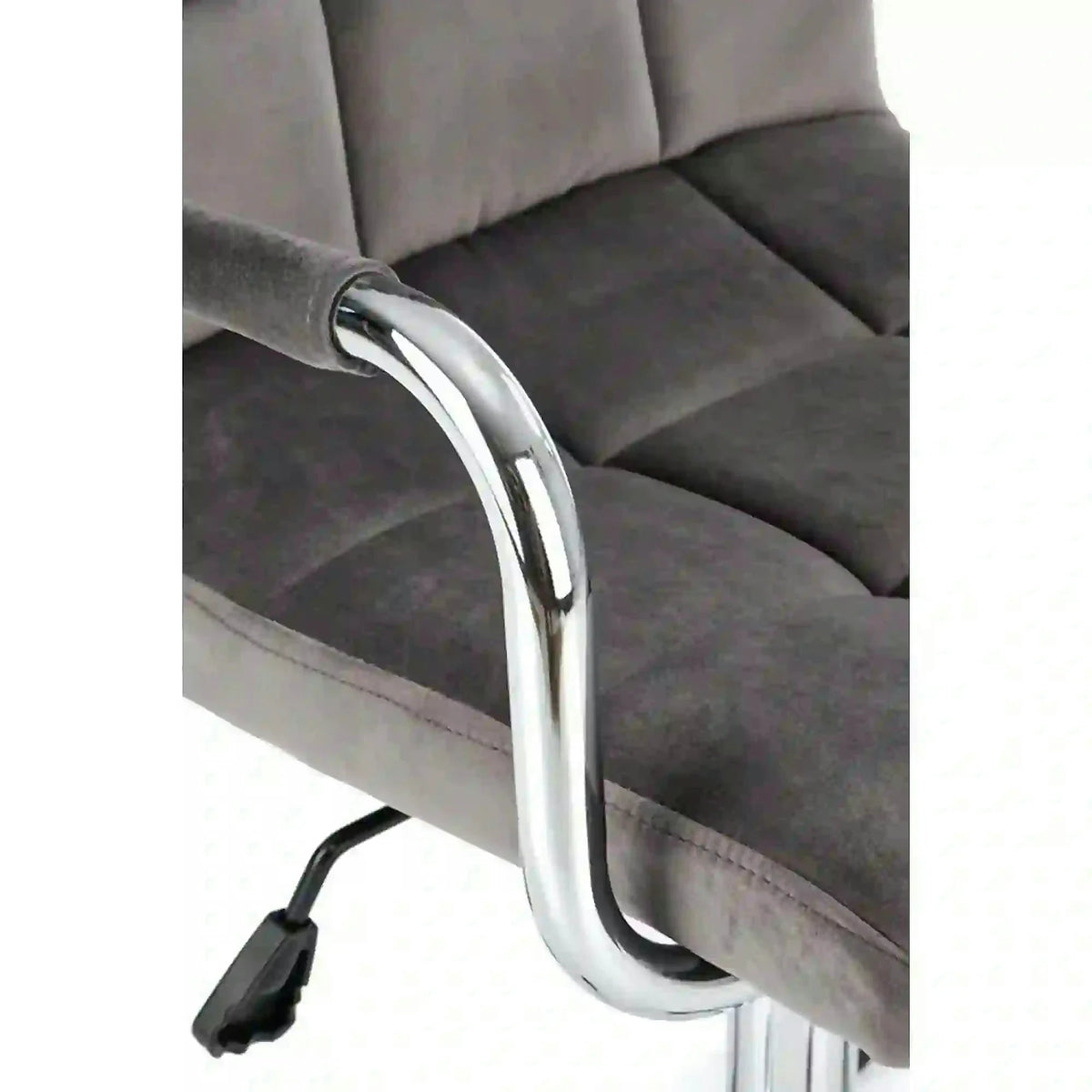 Scaun de birou GONZO 4, gri/crom, stofa catifelata/metal, 60x53x93/105 cm