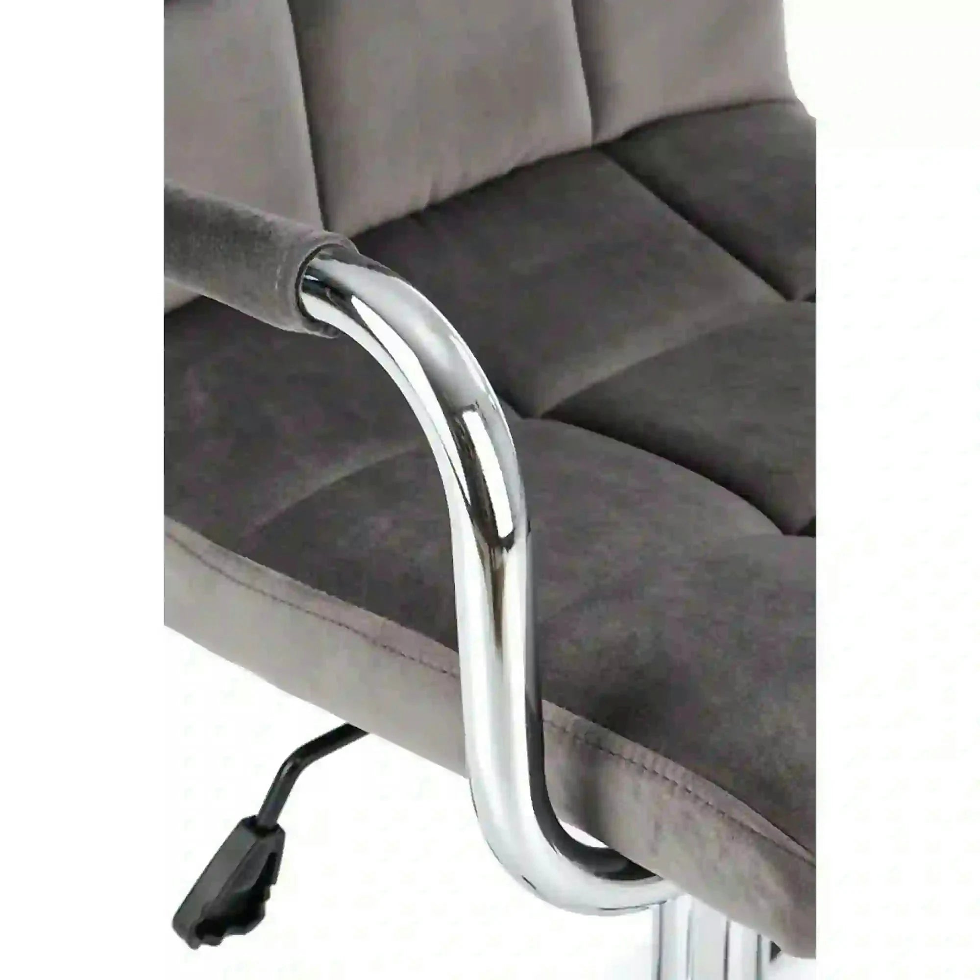 Scaun de birou GONZO 4, gri/crom, stofa catifelata/metal, 60x53x93/105 cm