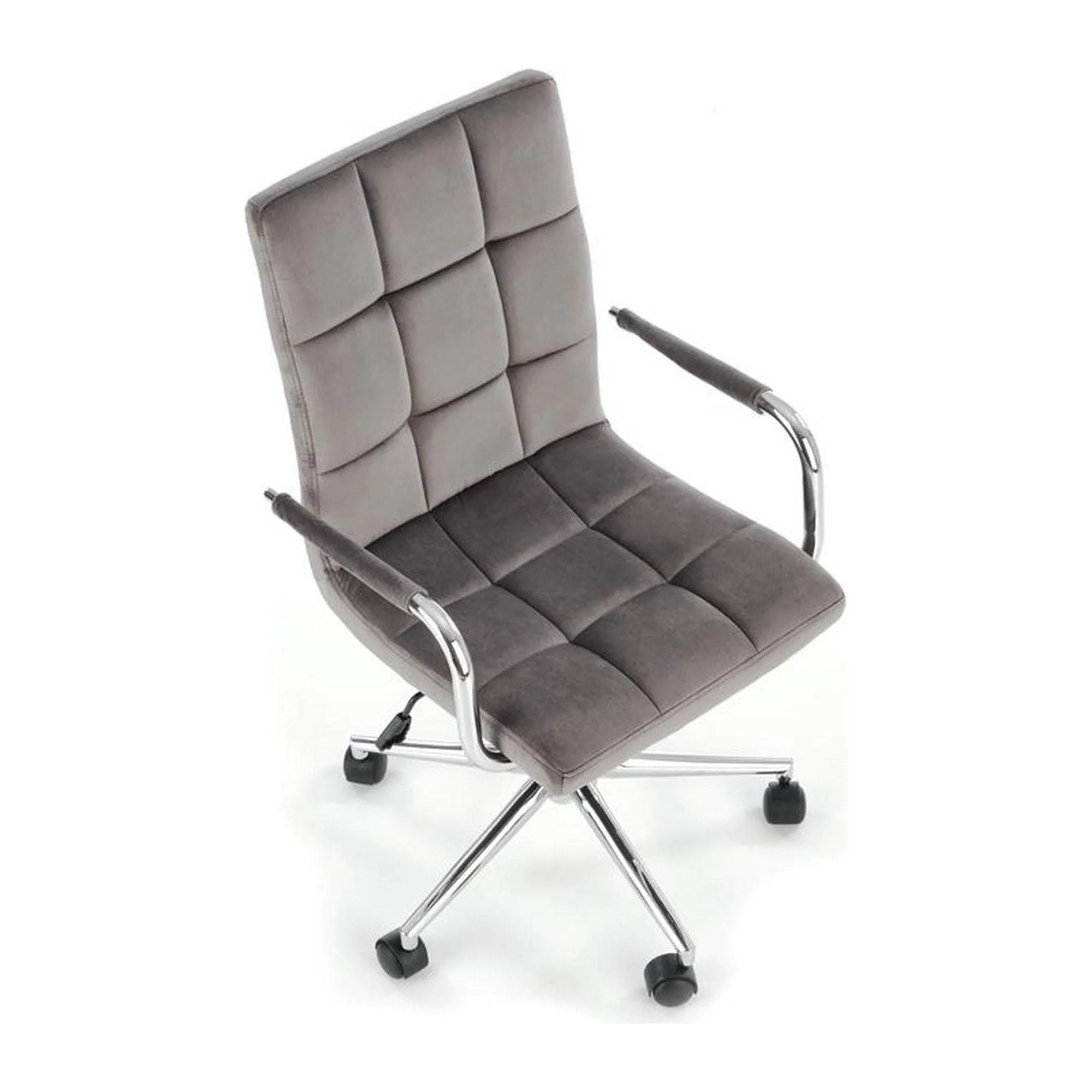 Scaun de birou GONZO 4, gri/crom, stofa catifelata/metal, 60x53x93/105 cm