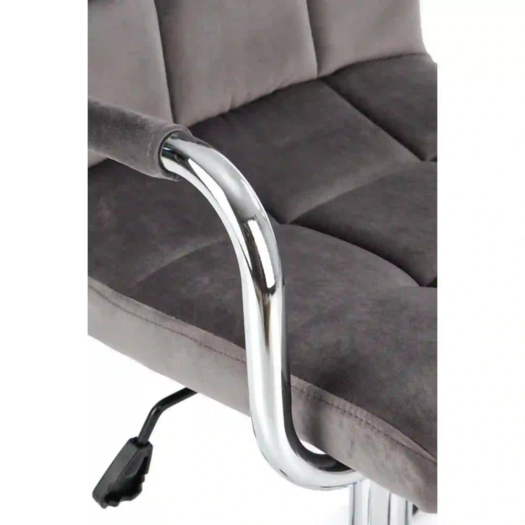 Scaun de birou GONZO 4, gri/crom, stofa catifelata/metal, 60x53x93/105 cm