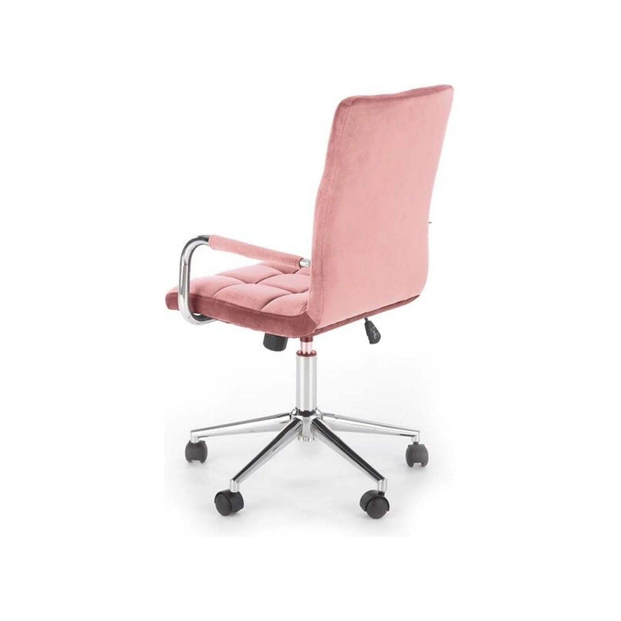 Scaun de birou GONZO 4, roz/crom, stofa catifelata/metal, 60x53x93/105 cm