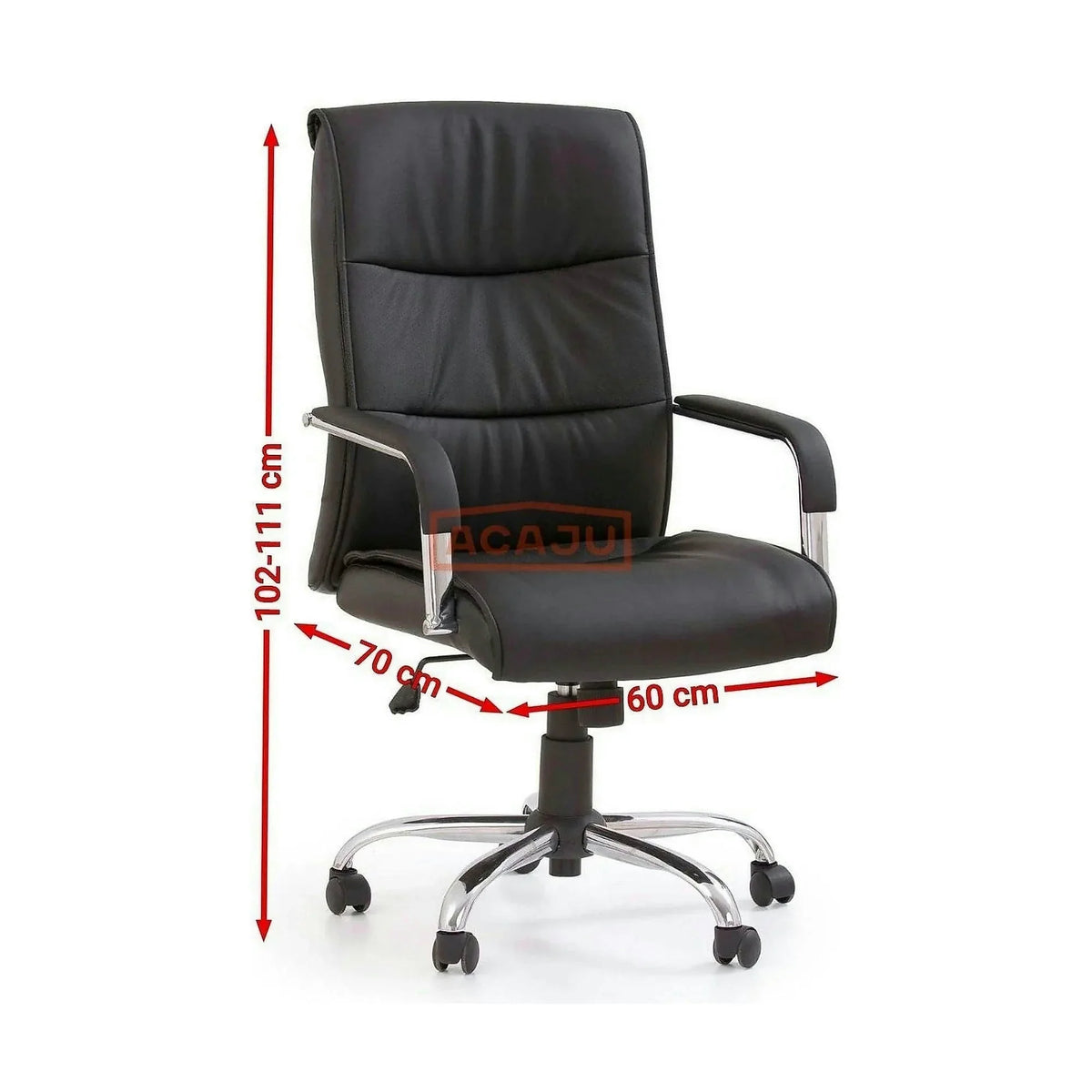 Scaun de birou HAMILTON, negru, piele ecologica, 60x70x102/111 cm