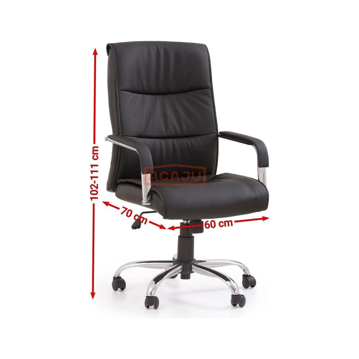 Scaun de birou HAMILTON, negru, piele ecologica, 60x70x102/111 cm