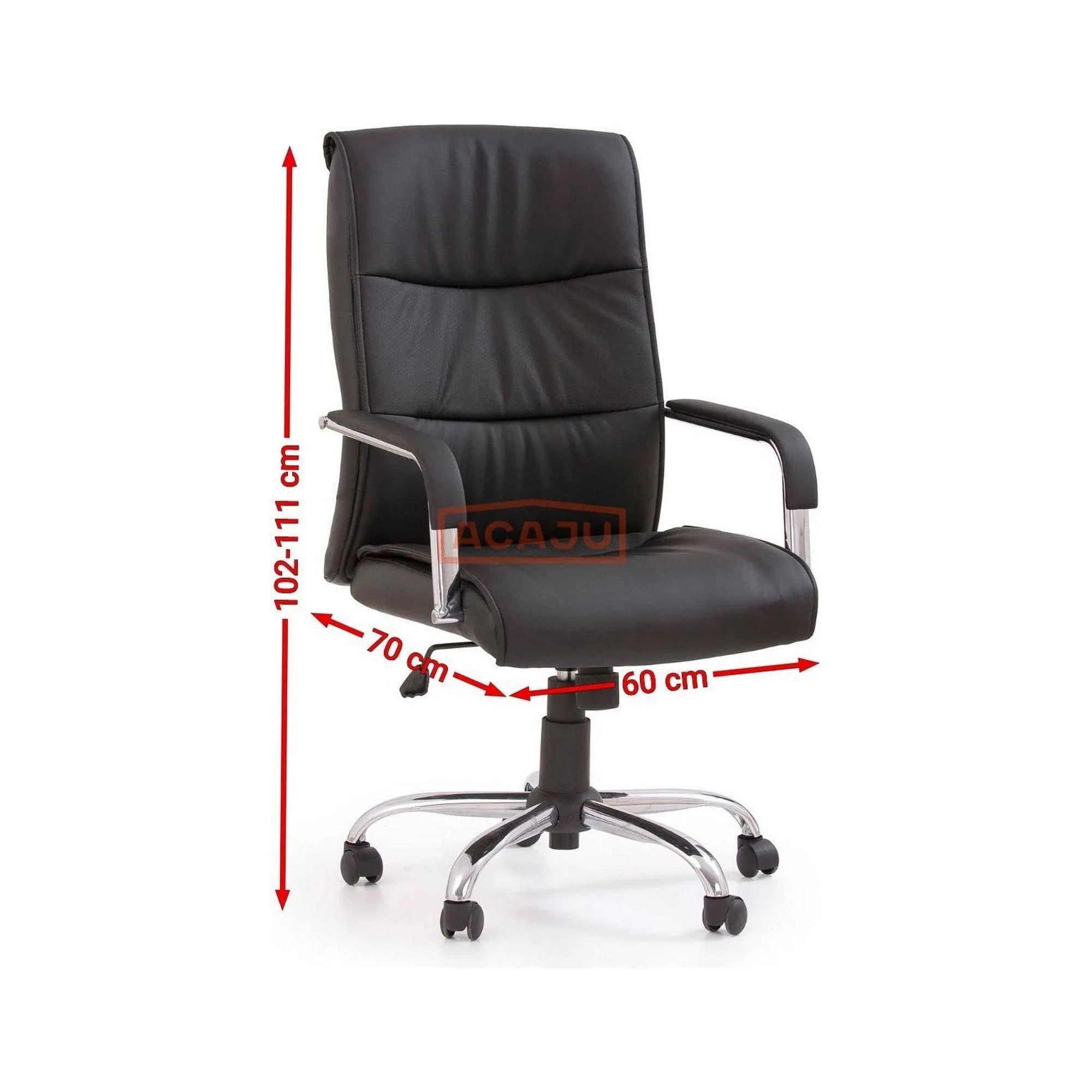 Scaun de birou HAMILTON, negru, piele ecologica, 60x70x102/111 cm