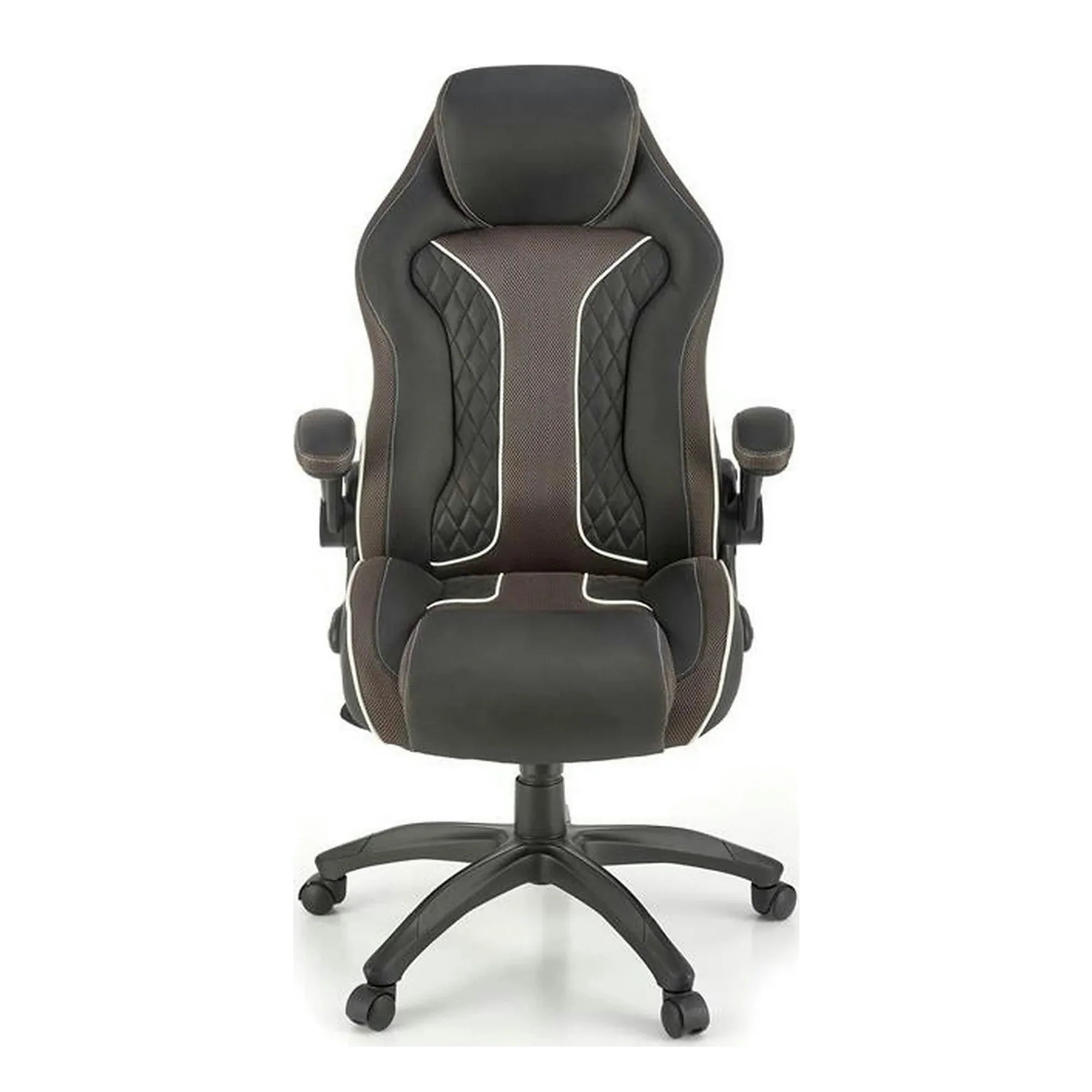 Scaun de birou HAMLET, negru/gri, piele ecologica, 65x70x117 cm
