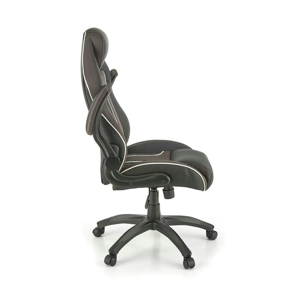 Scaun de birou HAMLET, negru/gri, piele ecologica, 65x70x117 cm