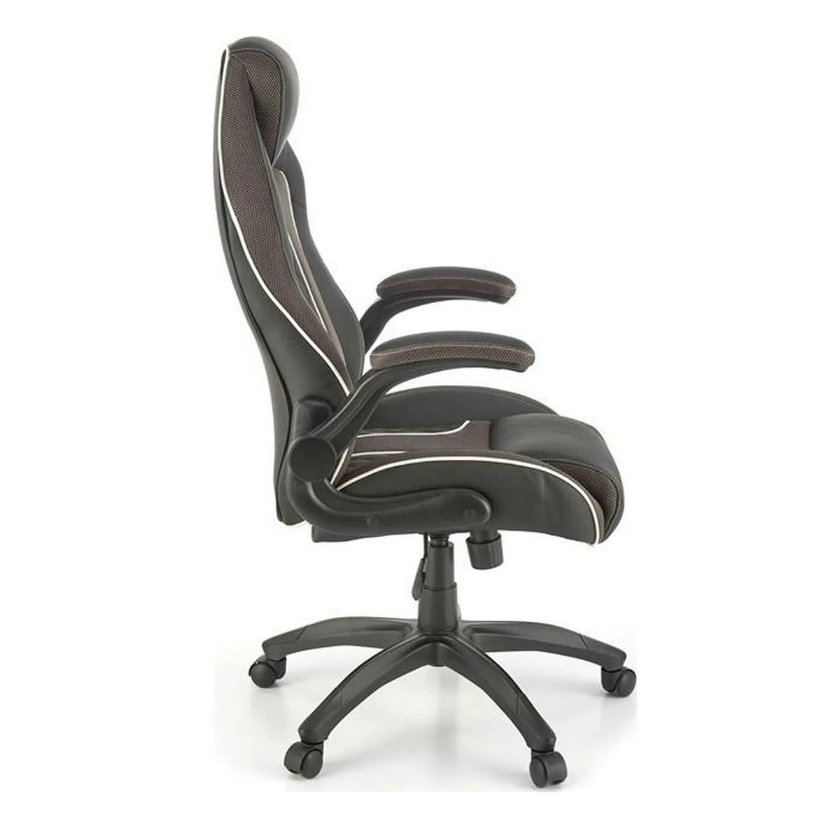 Scaun de birou HAMLET, negru/gri, piele ecologica, 65x70x117 cm