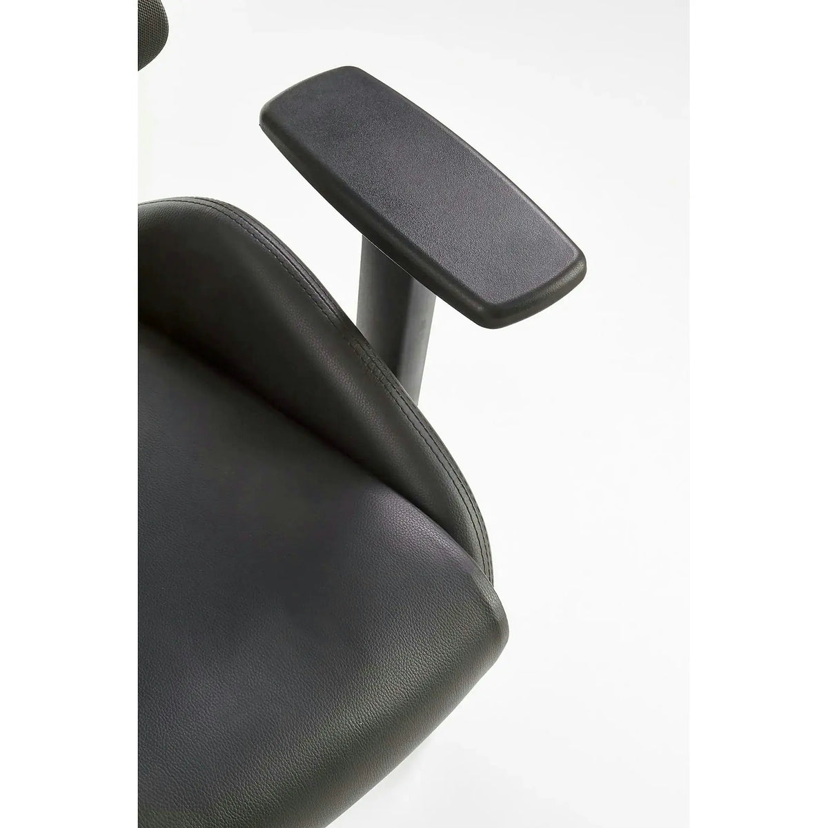 Scaun de birou HASEL, gri, piele ecologica/plasa, 68x78x110/118 cm