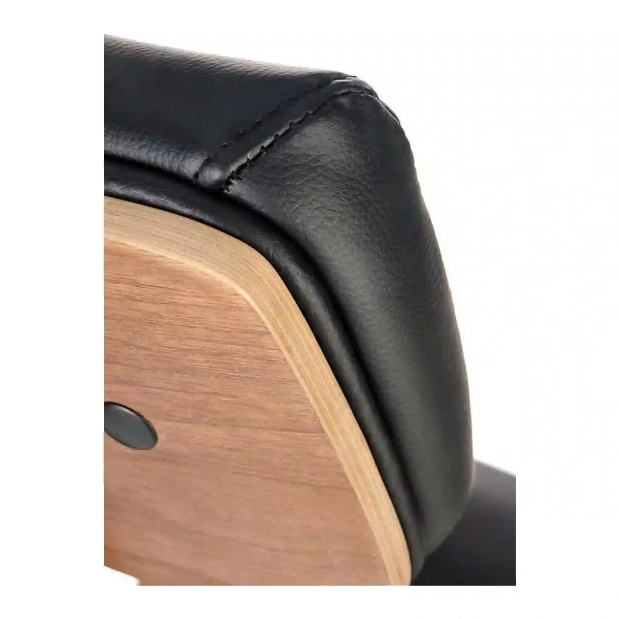 Scaun de birou IGNAZIO, negru/nuc, piele ecologica/placaj indoit/metal, 62x70x119/129 cm