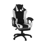 Scaun de birou JOVELA, negru/alb, piele ecologica, 65x65x114/124 cm