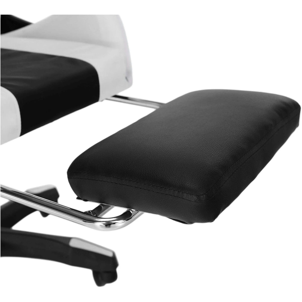 Scaun de birou JOVELA, negru/alb, piele ecologica, 65x65x114/124 cm