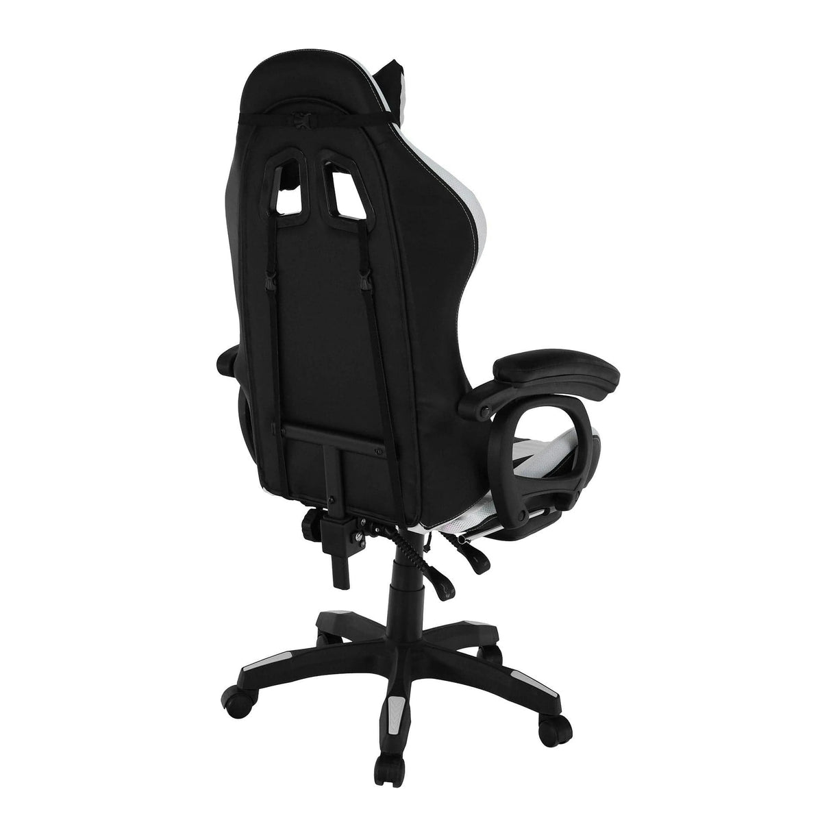 Scaun de birou JOVELA, negru/alb, piele ecologica, 65x65x114/124 cm