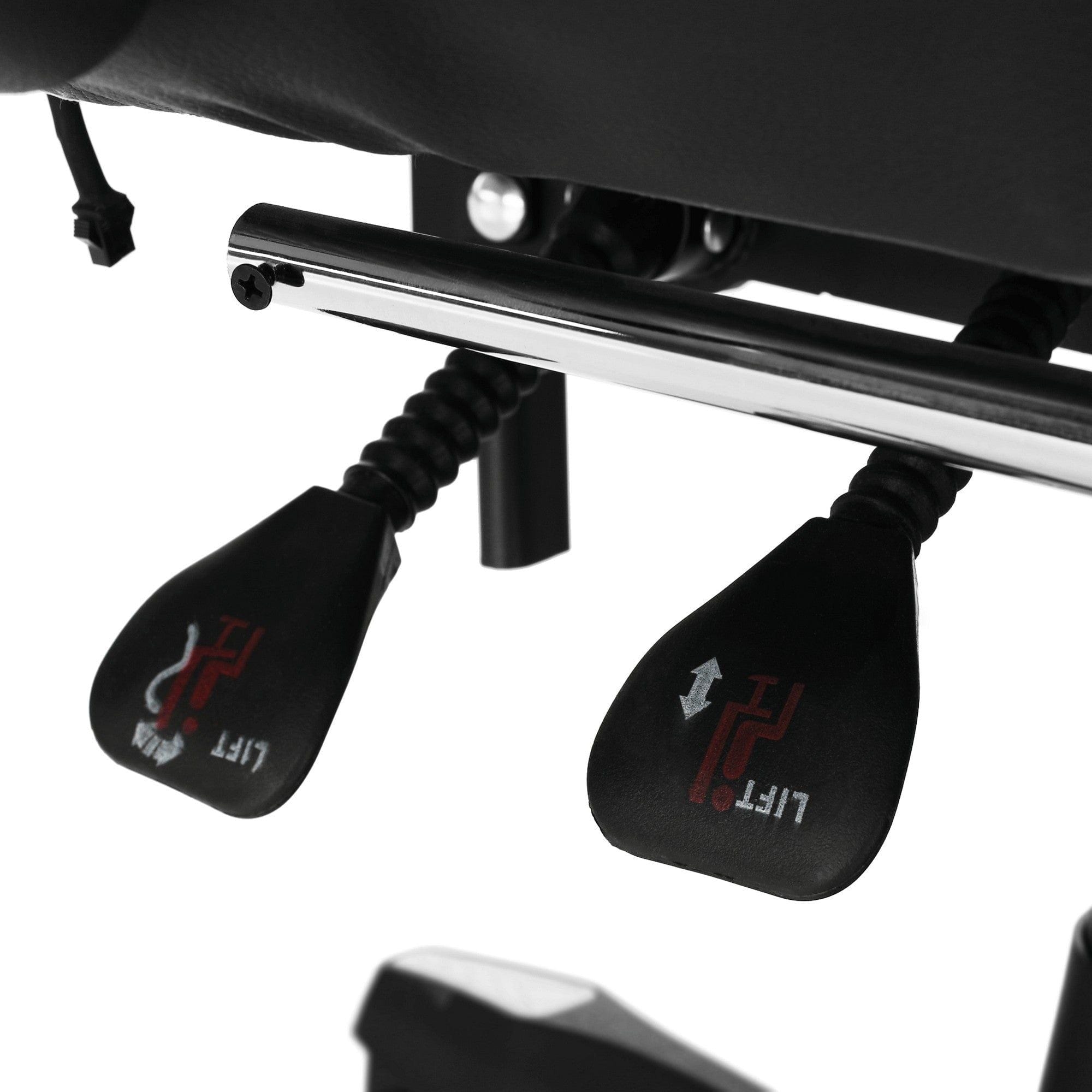 Scaun de birou JOVELA, negru/alb, piele ecologica, 65x65x114/124 cm