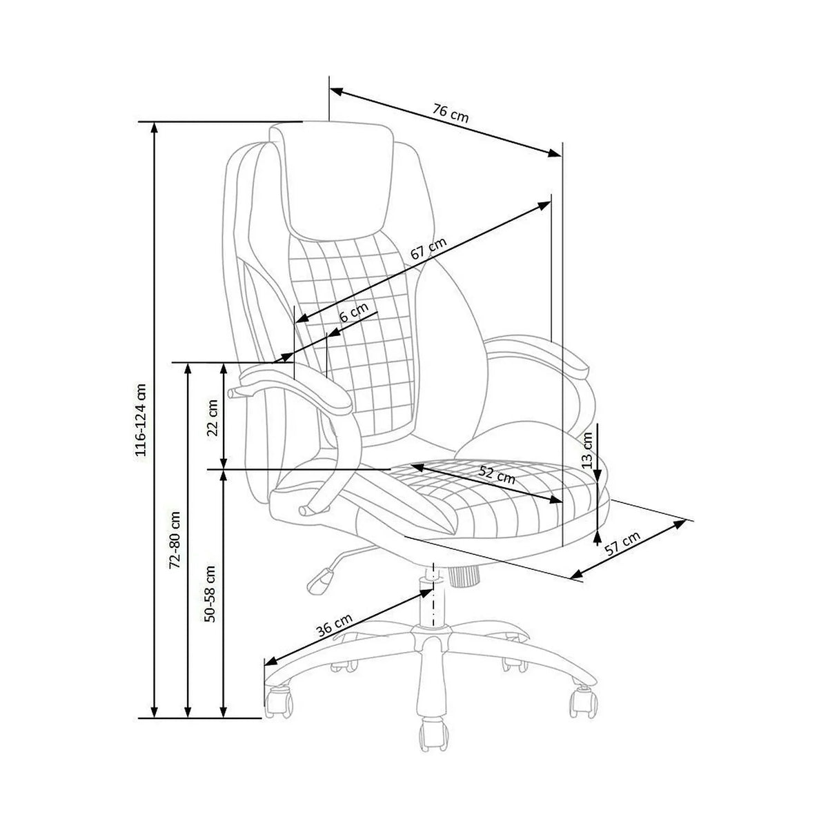 Scaun de birou KING 2, gri, stofa catifelata, mecanism TILT, 67x76x116/124 cm
