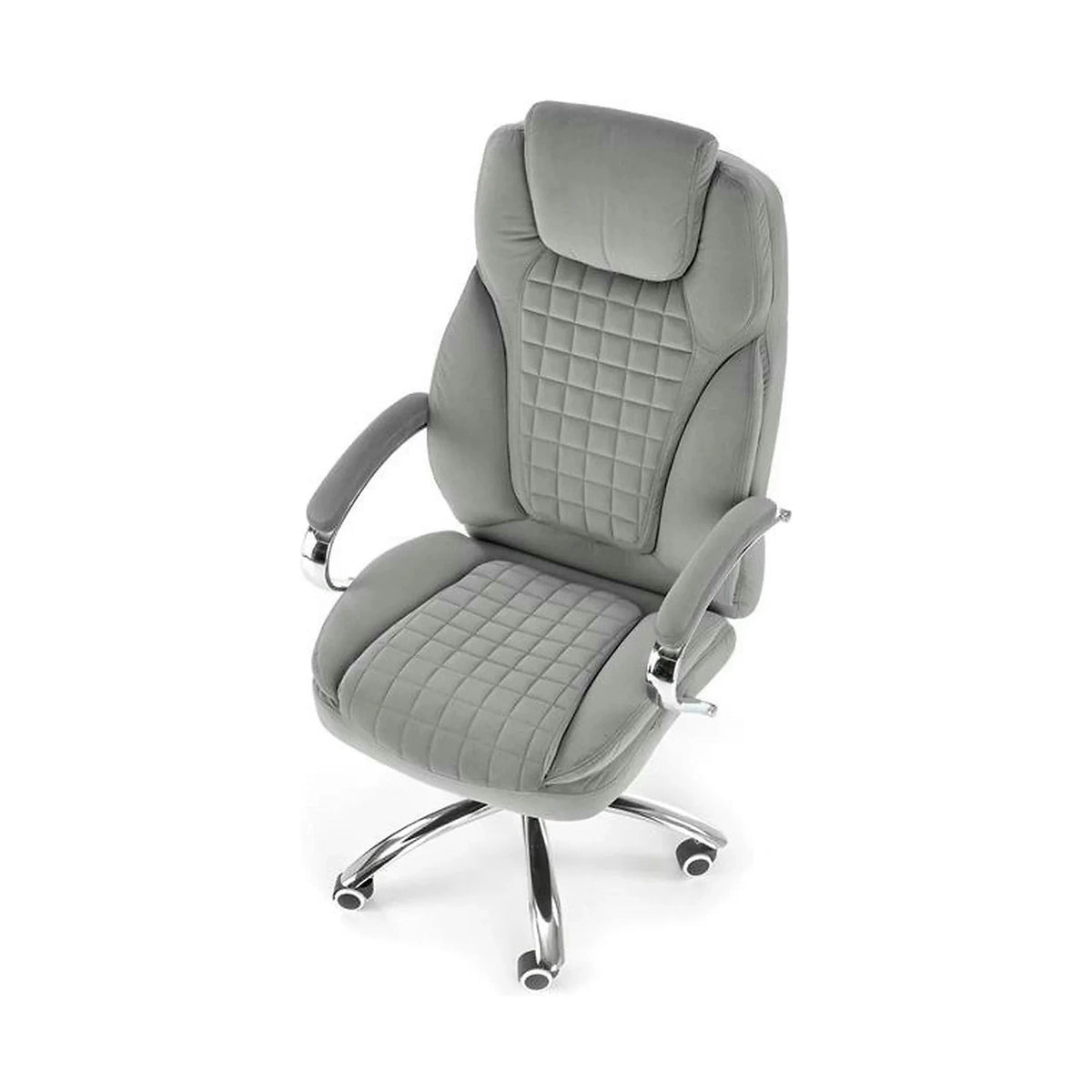 Scaun de birou KING 2, gri, stofa catifelata, mecanism TILT, 67x76x116/124 cm