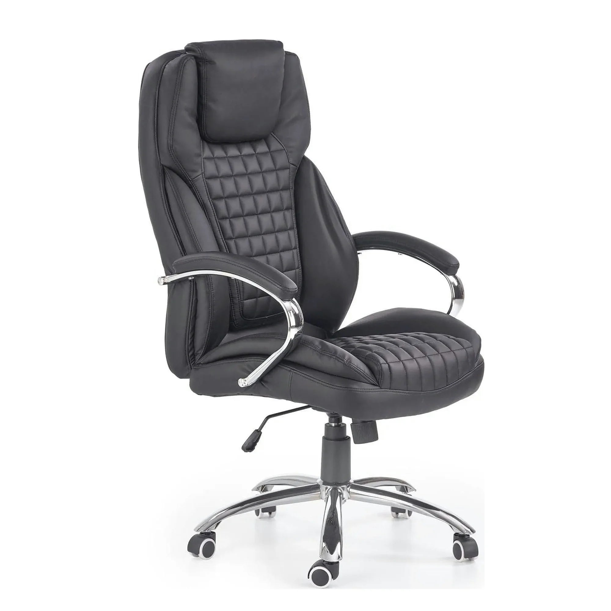 Scaun de birou KING, negru, piele ecologica, 67x76x116/124 cm