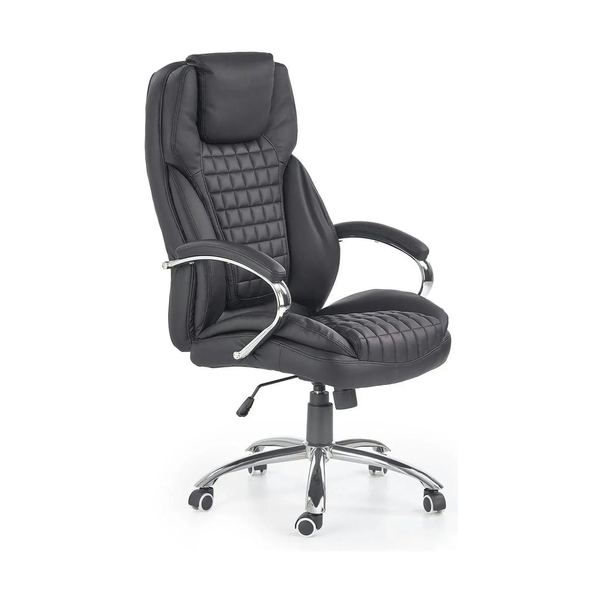 Scaun de birou KING, negru, piele ecologica, 67x76x116/124 cm