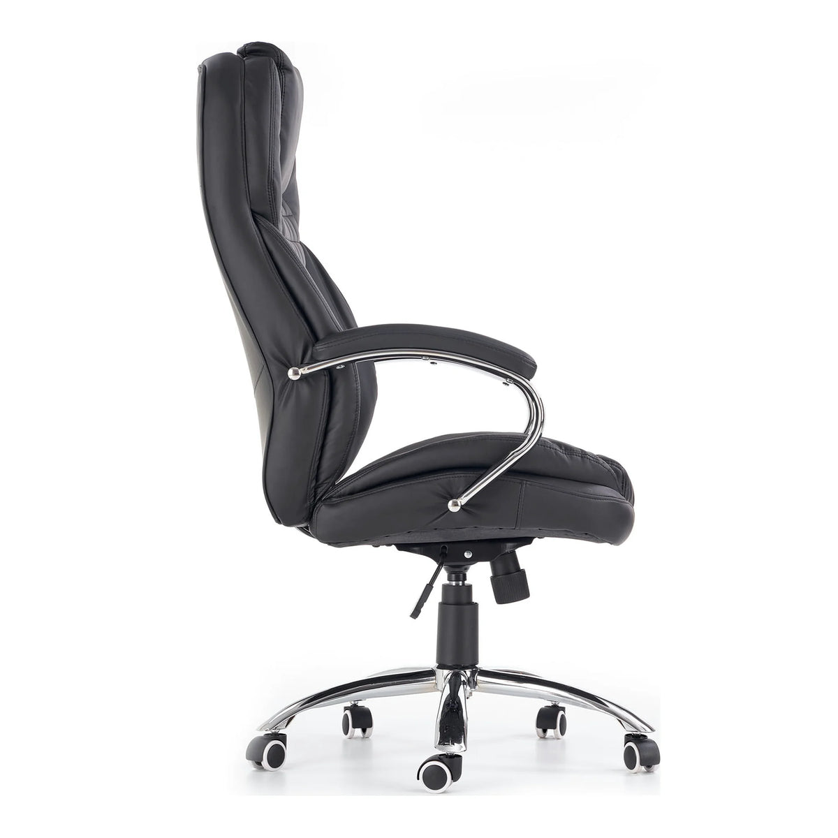 Scaun de birou KING, negru, piele ecologica, 67x76x116/124 cm