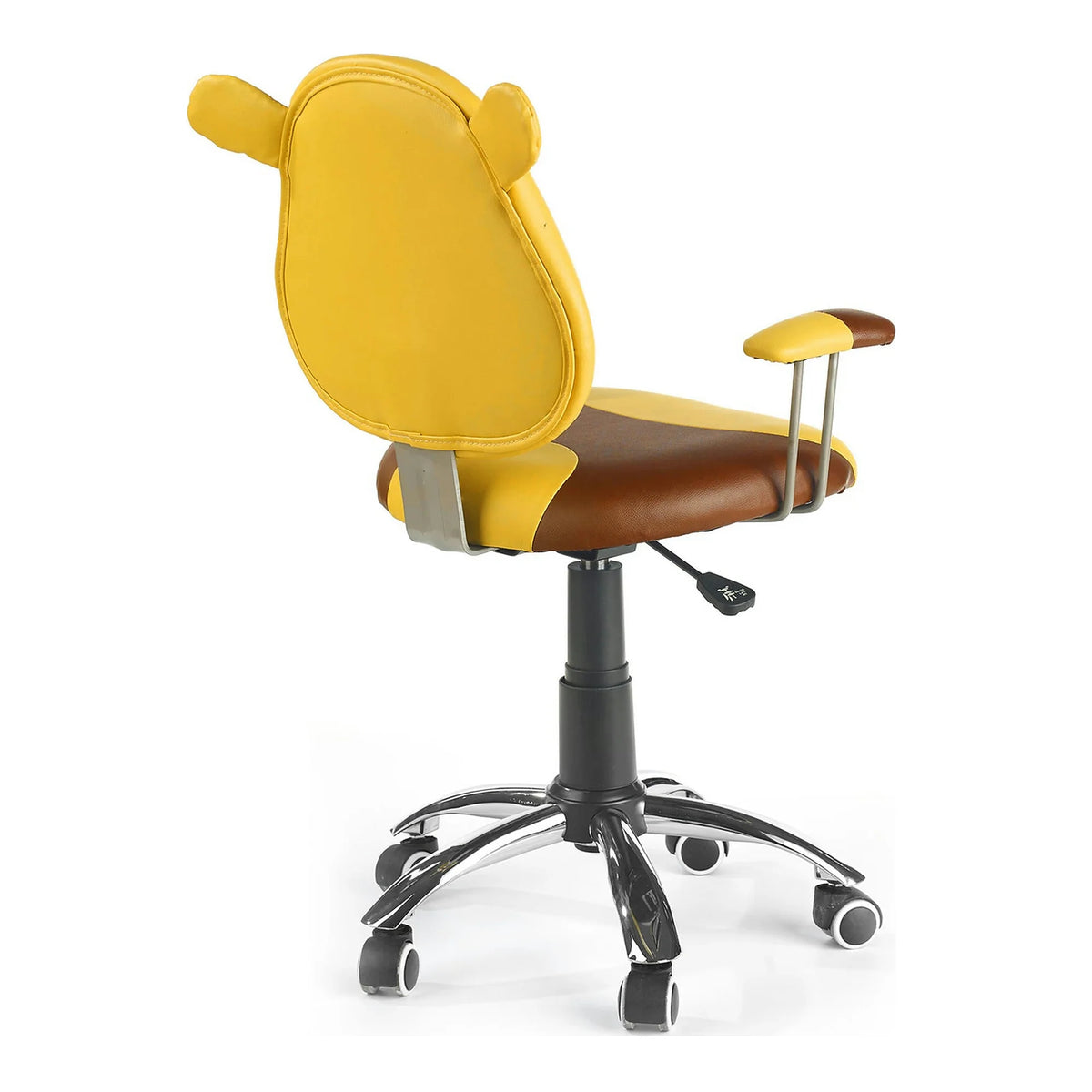 Scaun de birou KUBUS, galben/maro, piele ecologica, 52x52x82/92 cm