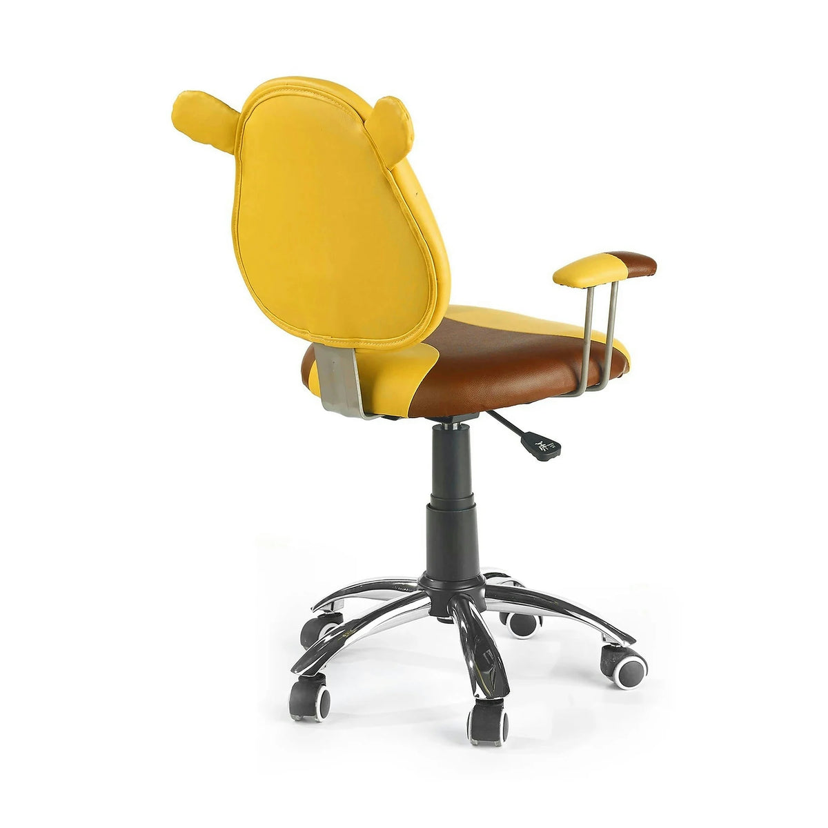 Scaun de birou KUBUS, galben/maro, piele ecologica, 52x52x82/92 cm