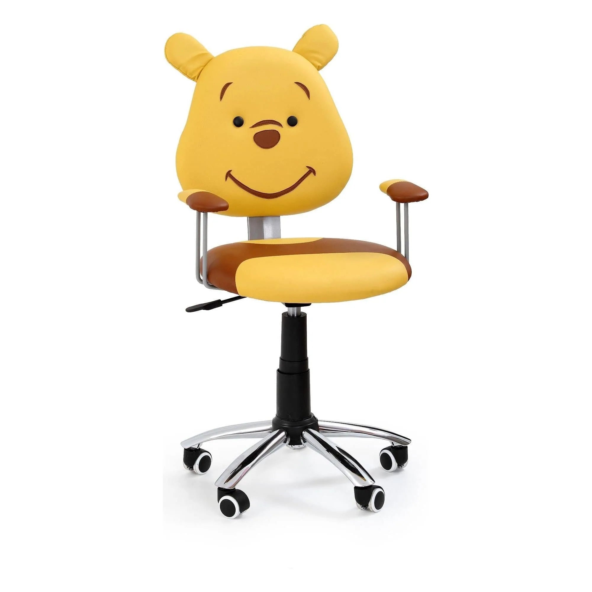 Scaun de birou KUBUS, galben/maro, piele ecologica, 52x52x82/92 cm