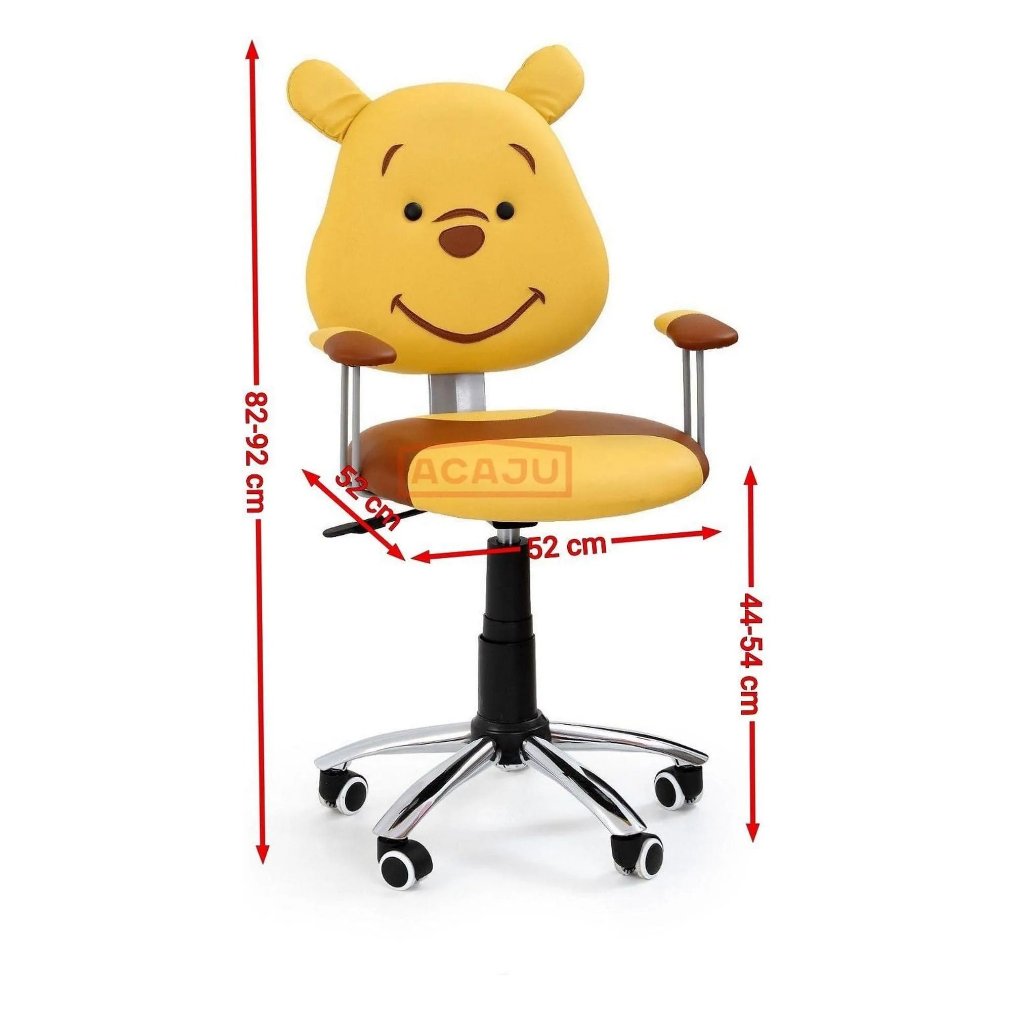 Scaun de birou KUBUS, galben/maro, piele ecologica, 52x52x82/92 cm